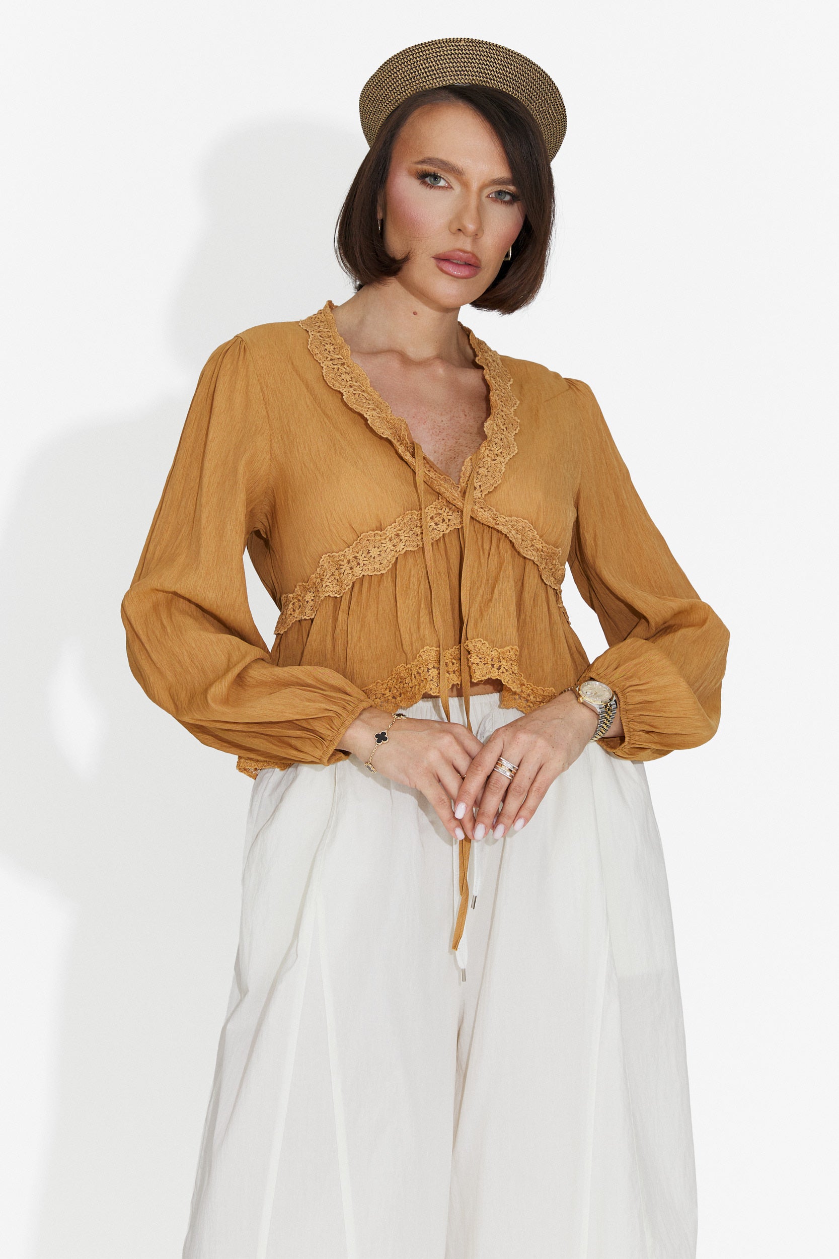 Camicia Casual Marrone da Donna di Seliona Bogas