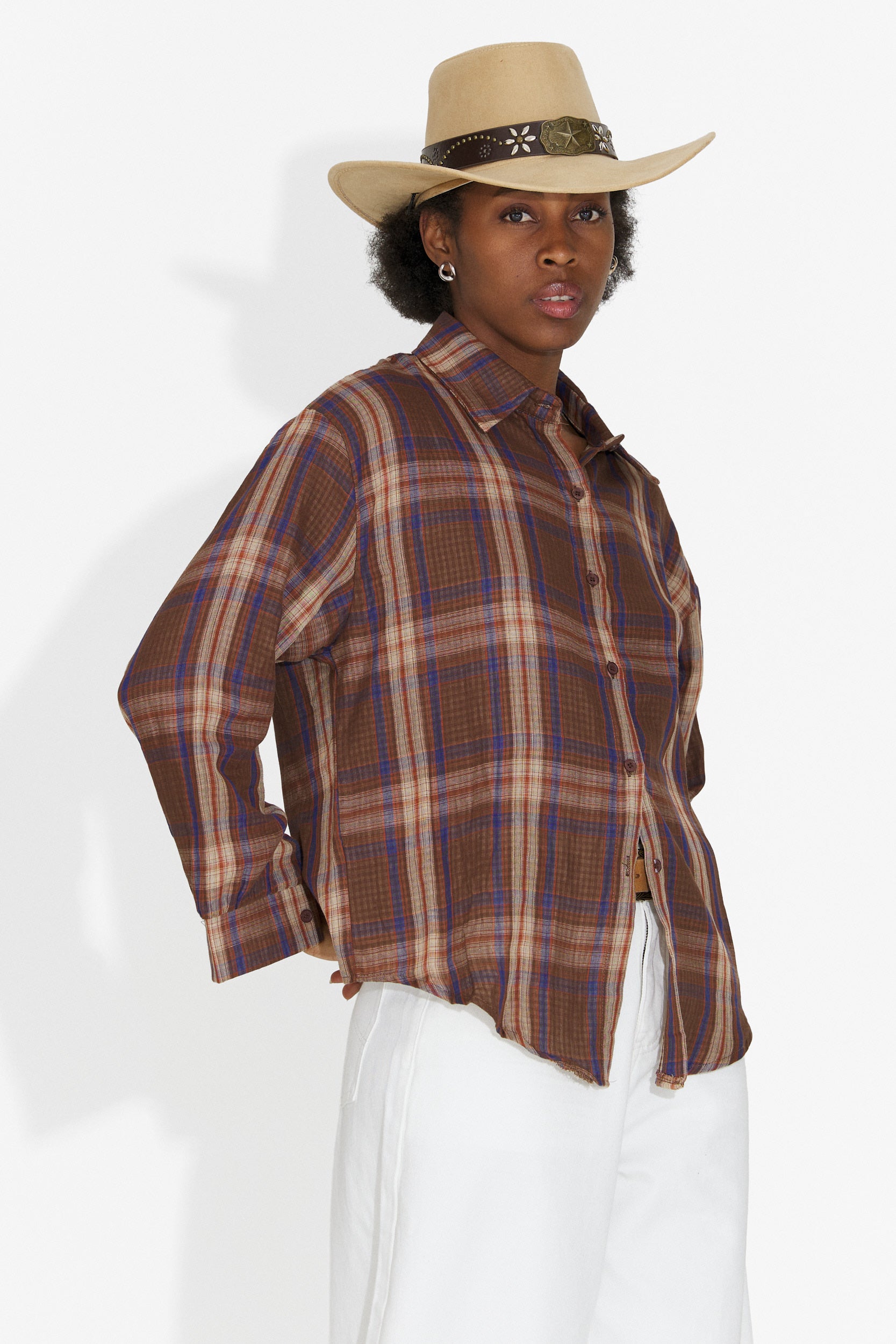 Camicia Casual Marrone da Donna di Valerina Bogas