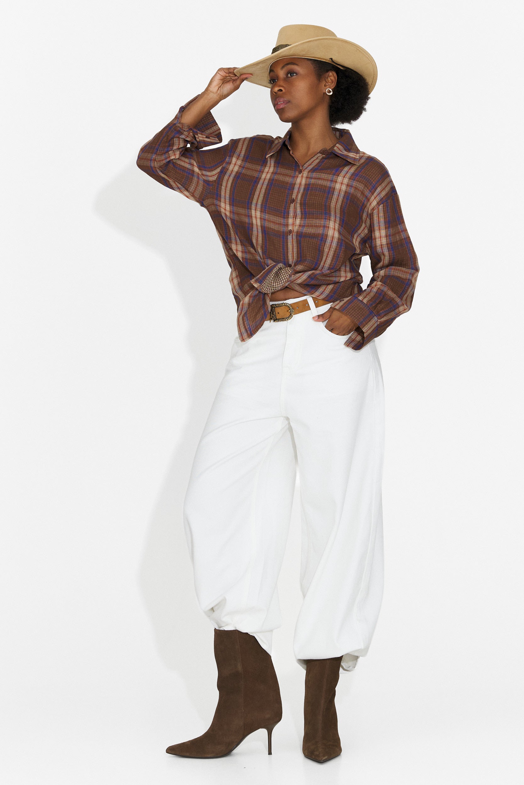 Camicia Casual Marrone da Donna di Valerina Bogas