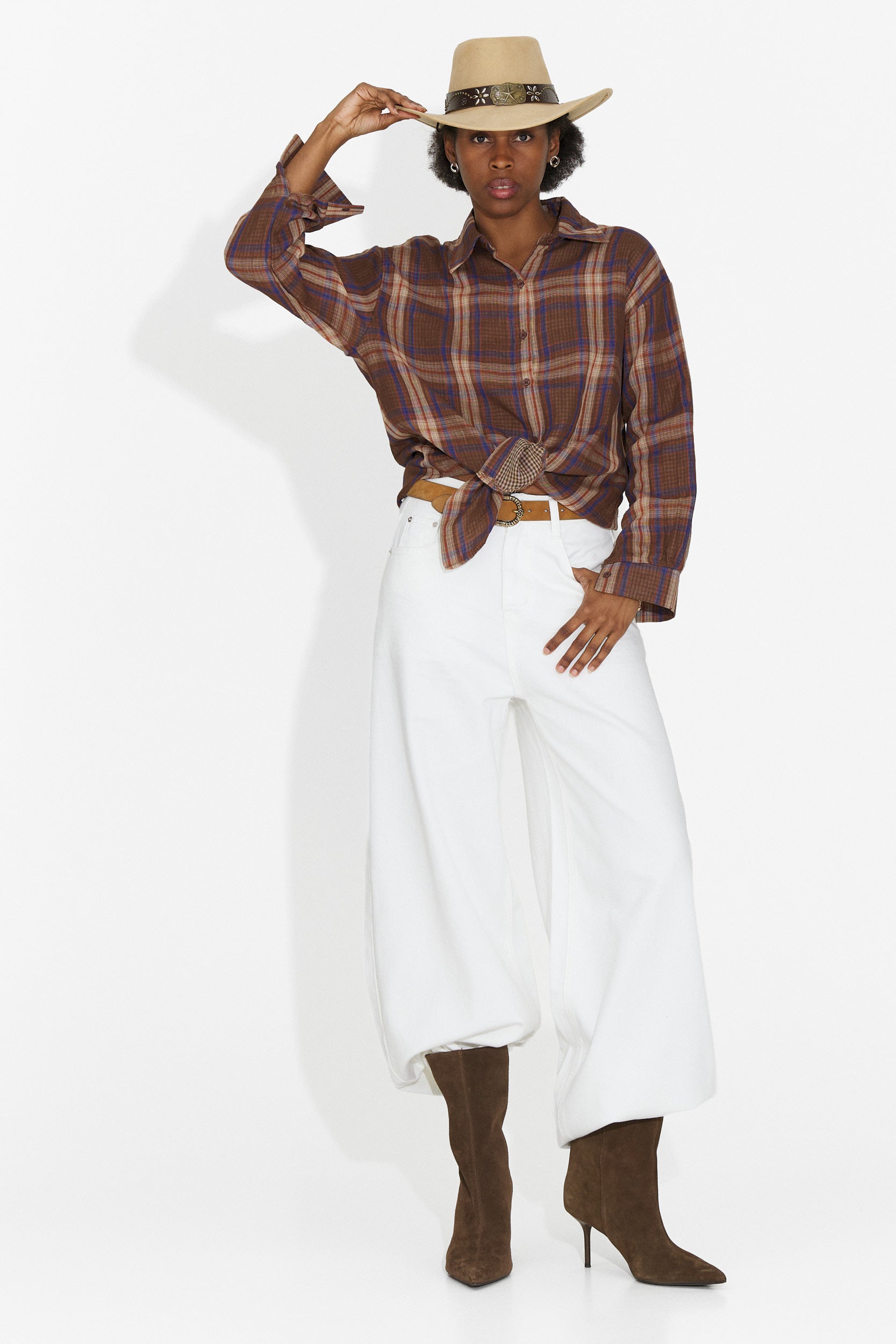 Camicia Casual Marrone da Donna di Valerina Bogas