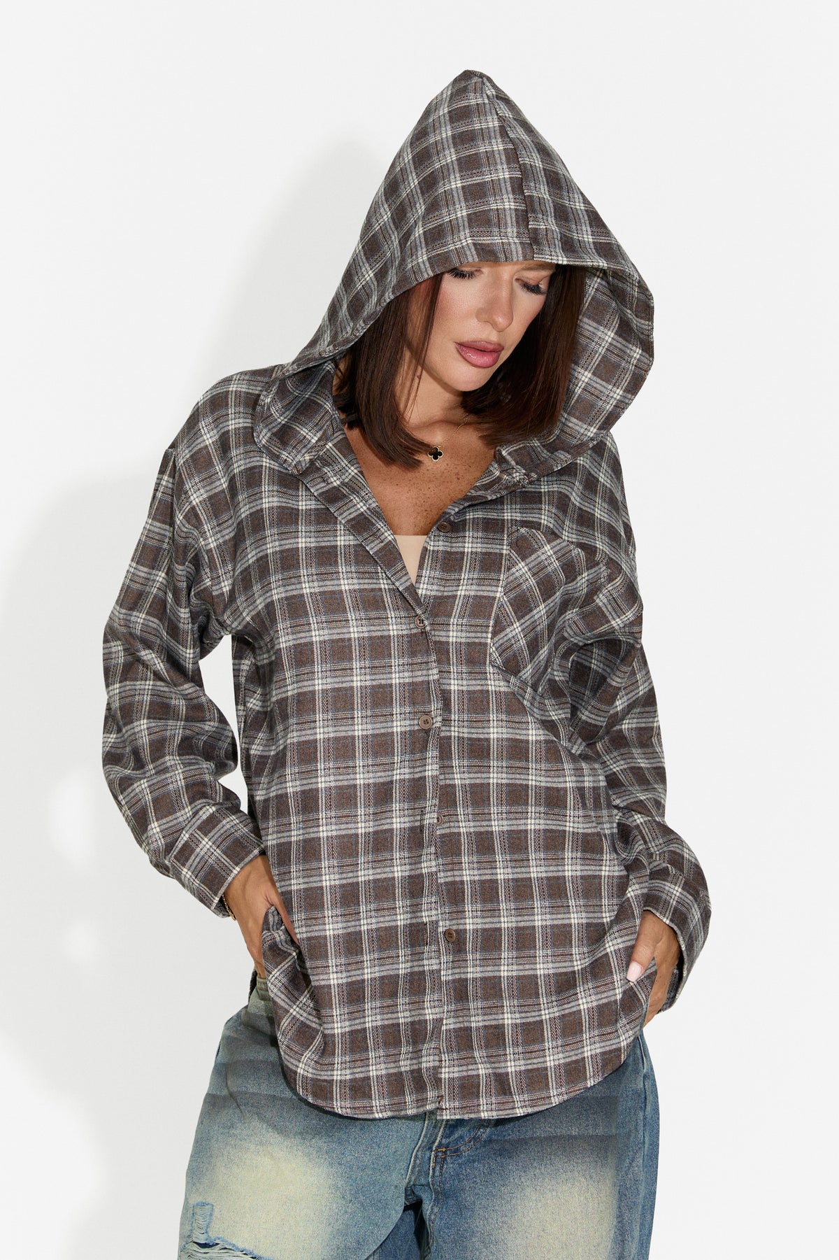 Camicia da donna casual marrone Venrita Bogas