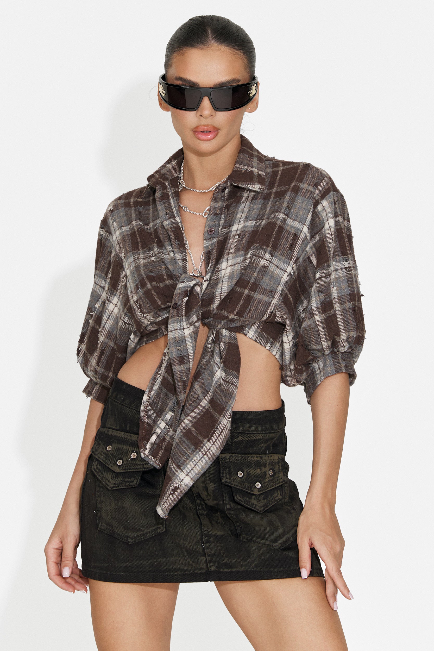 Camicia Casual Marrone da Donna di Zenaida Bogas