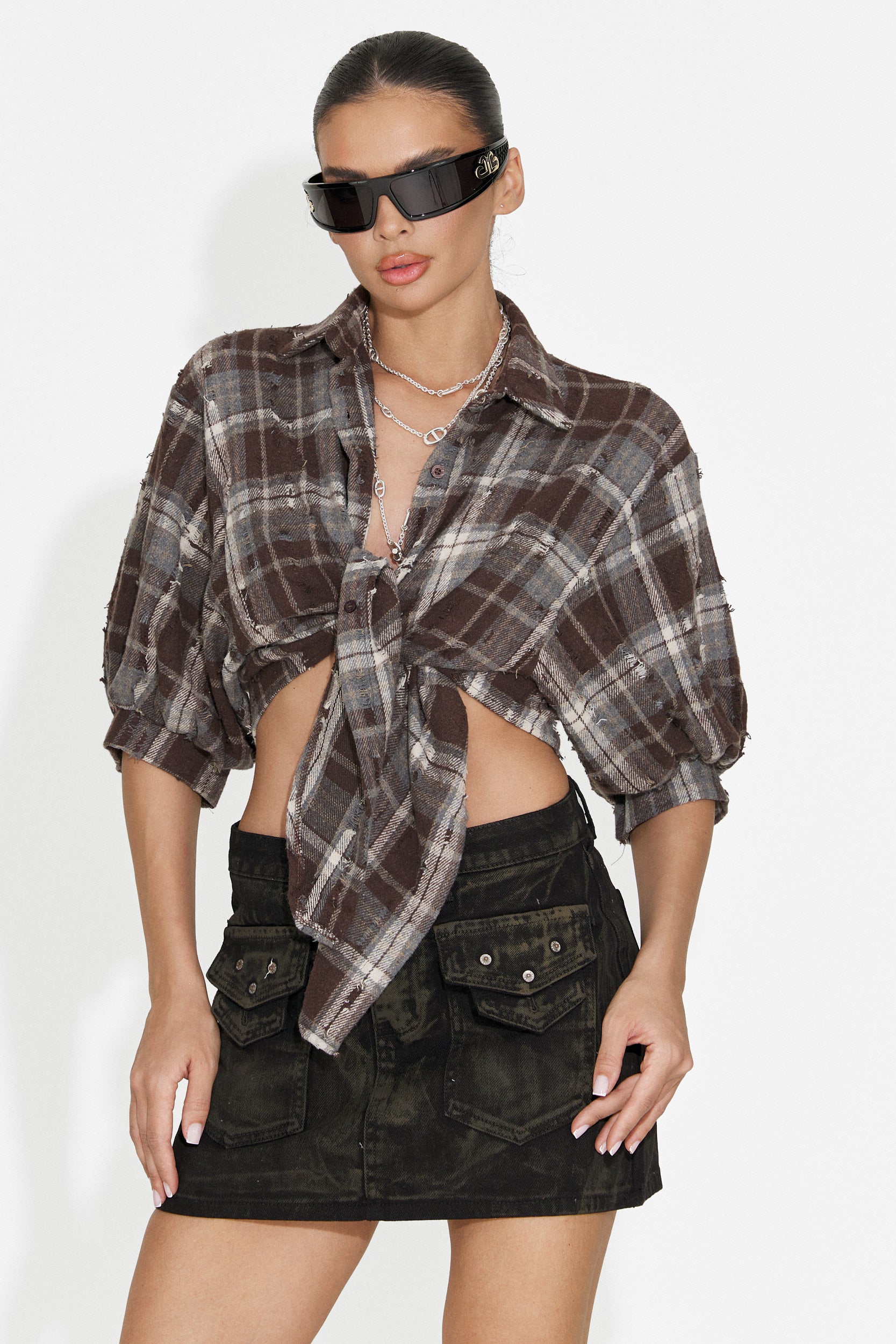 Camicia Casual Marrone da Donna di Zenaida Bogas