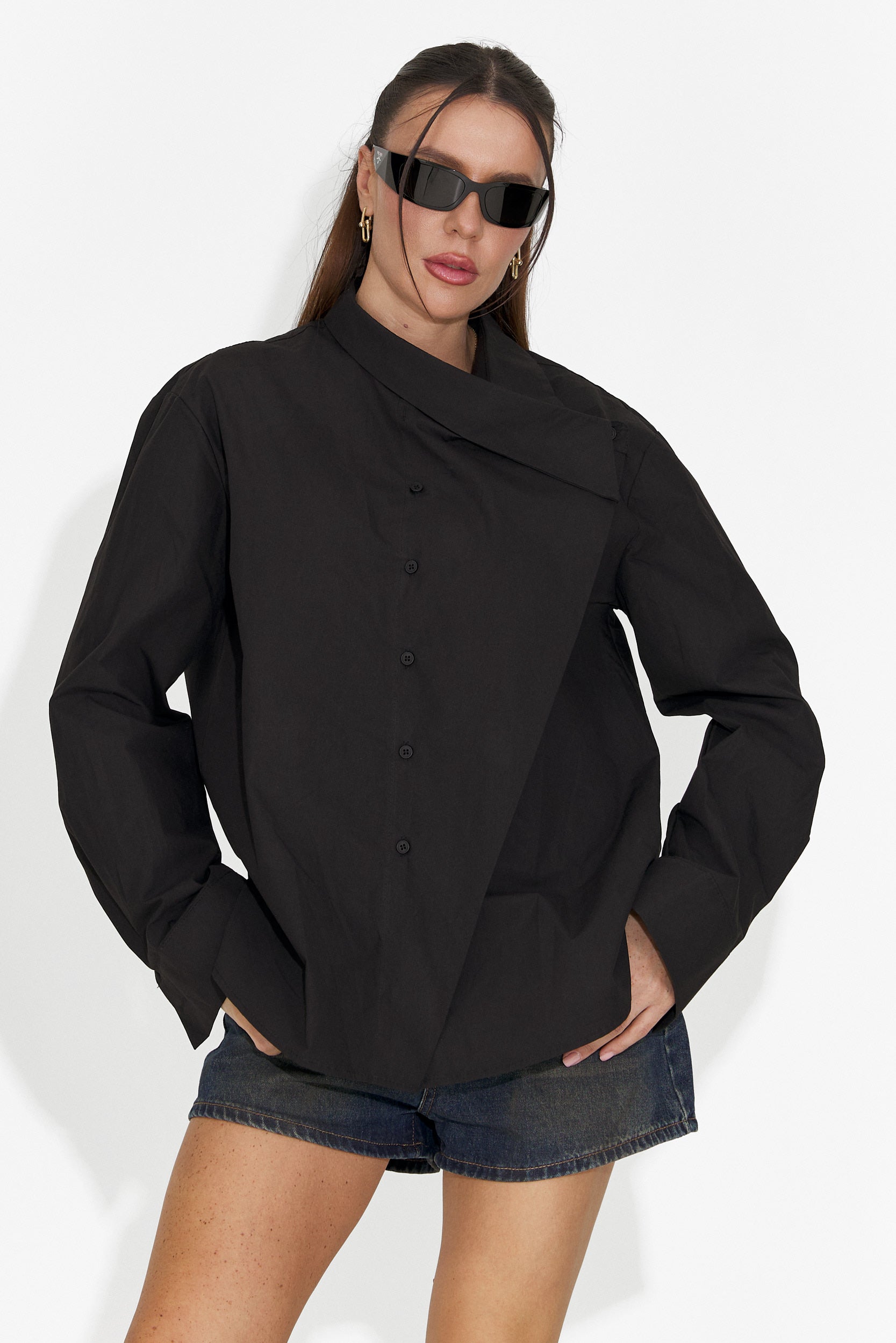 Camicia Casual Nera da Donna di Edinea Bogas