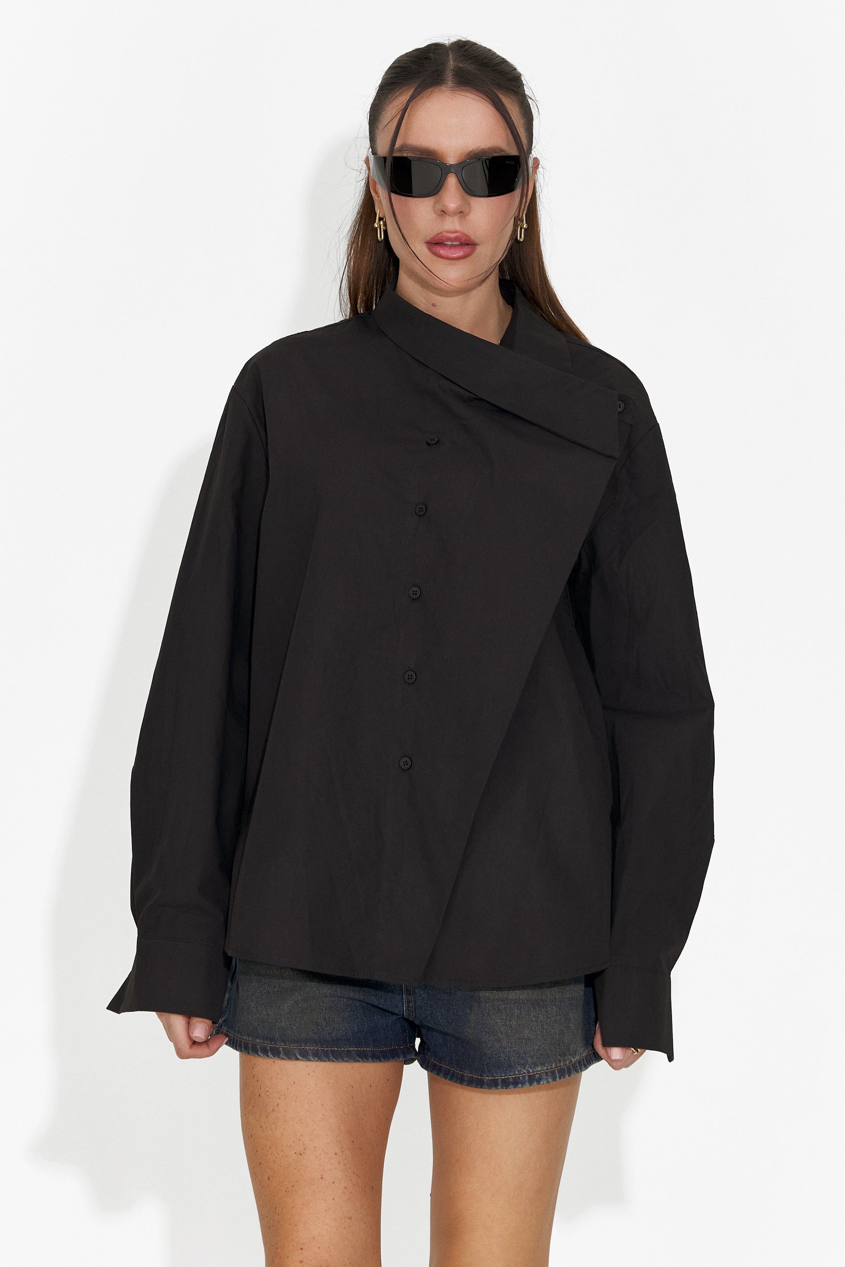 Camicia Casual Nera da Donna di Edinea Bogas