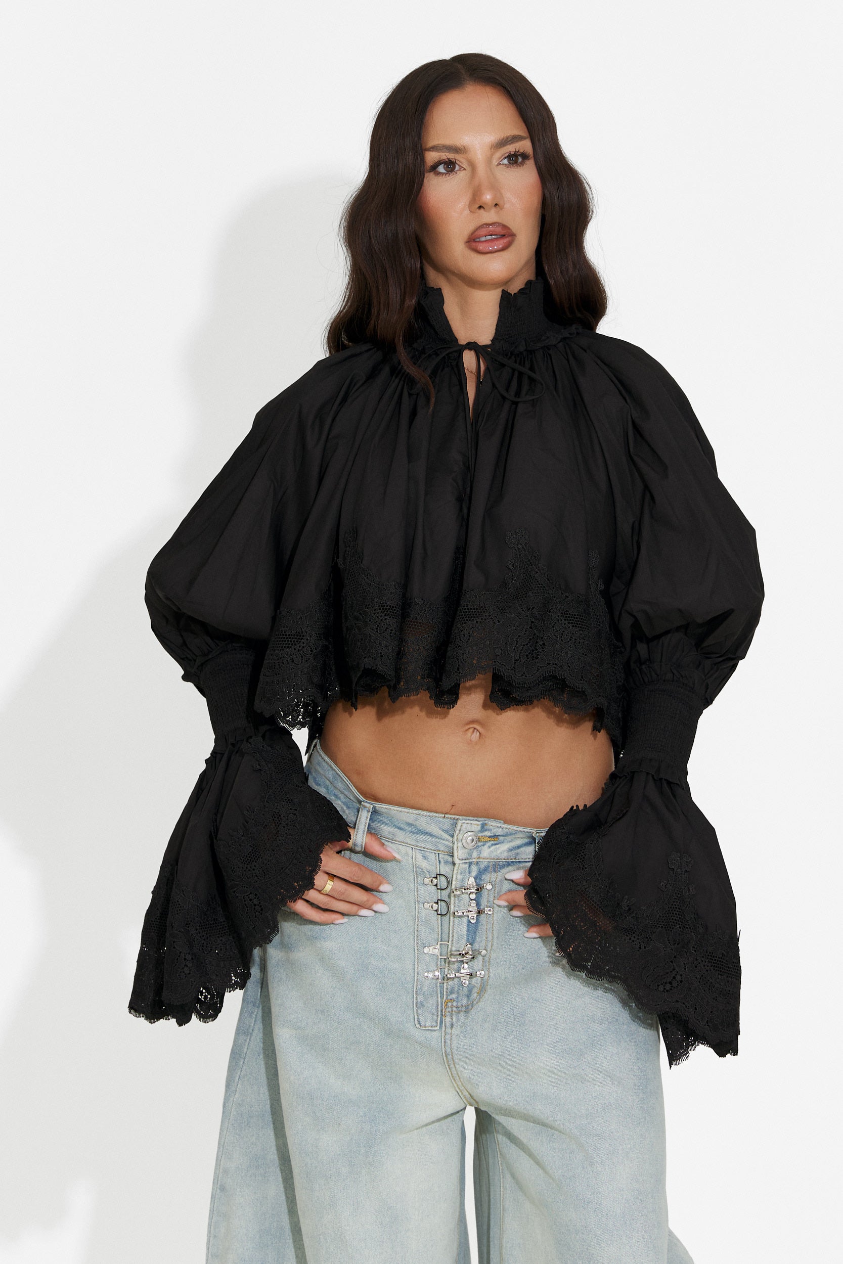 Camicia donna casual nera Etihoma Bogas