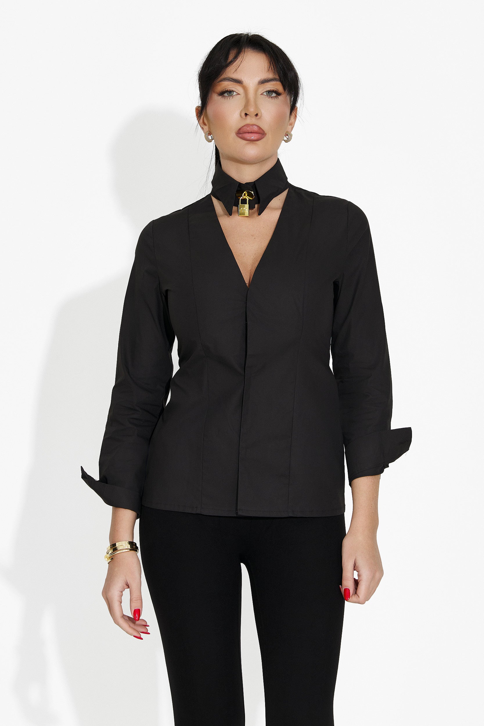 Camicia Casual Nera da Donna di Marcelia Bogas