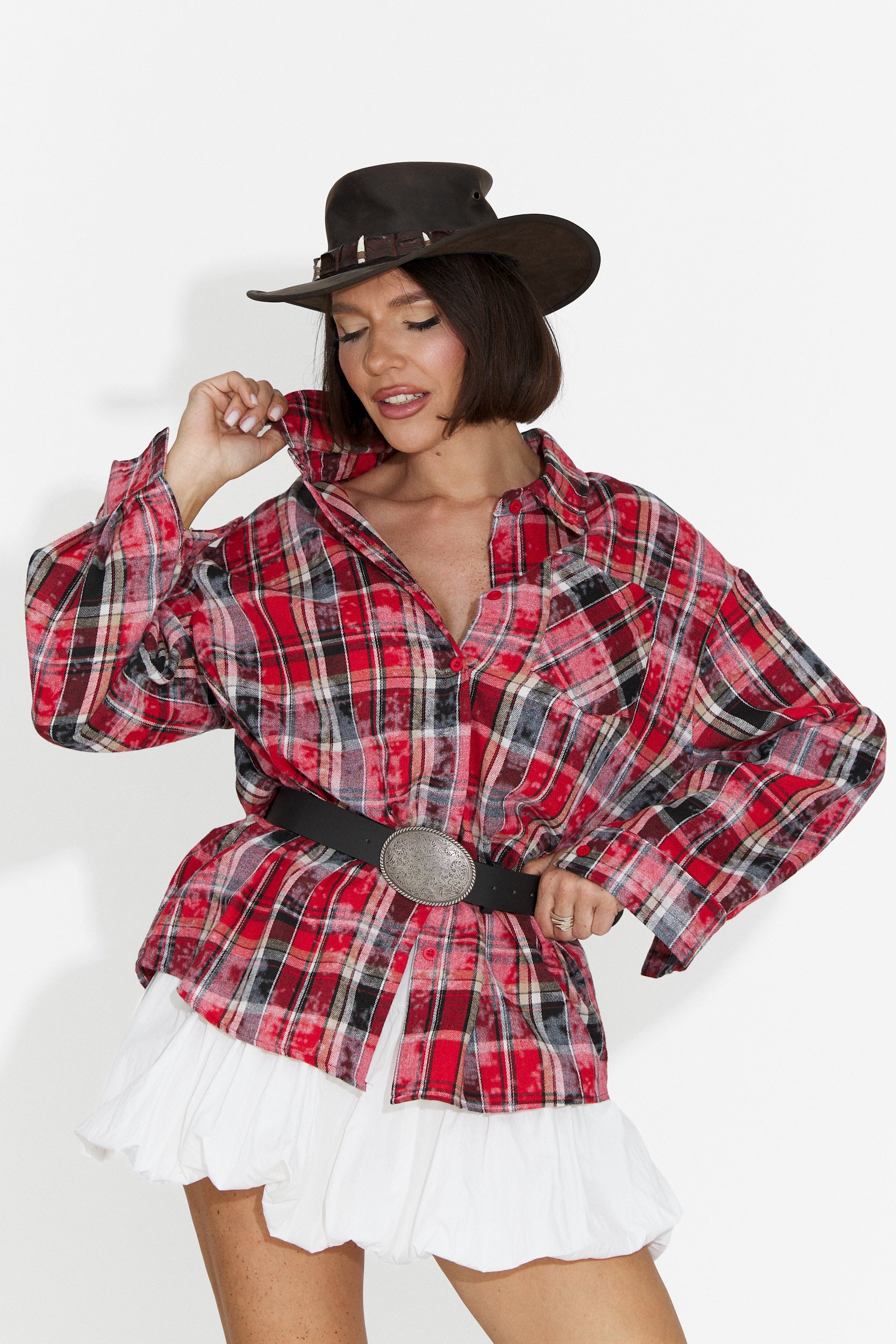 Camicia Casual Rossa da Donna di Adelyma Bogas