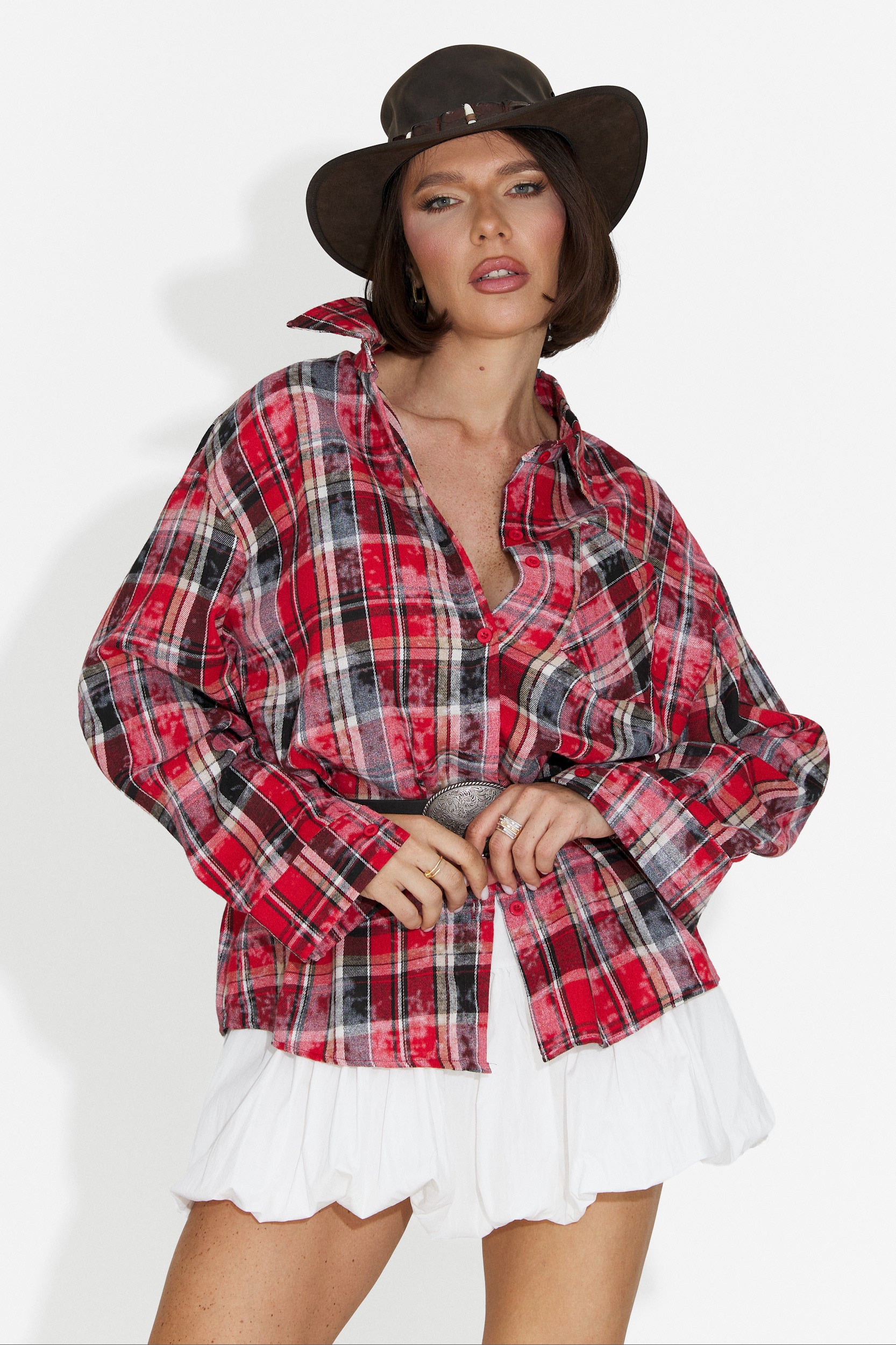 Camicia Casual Rossa da Donna di Adelyma Bogas