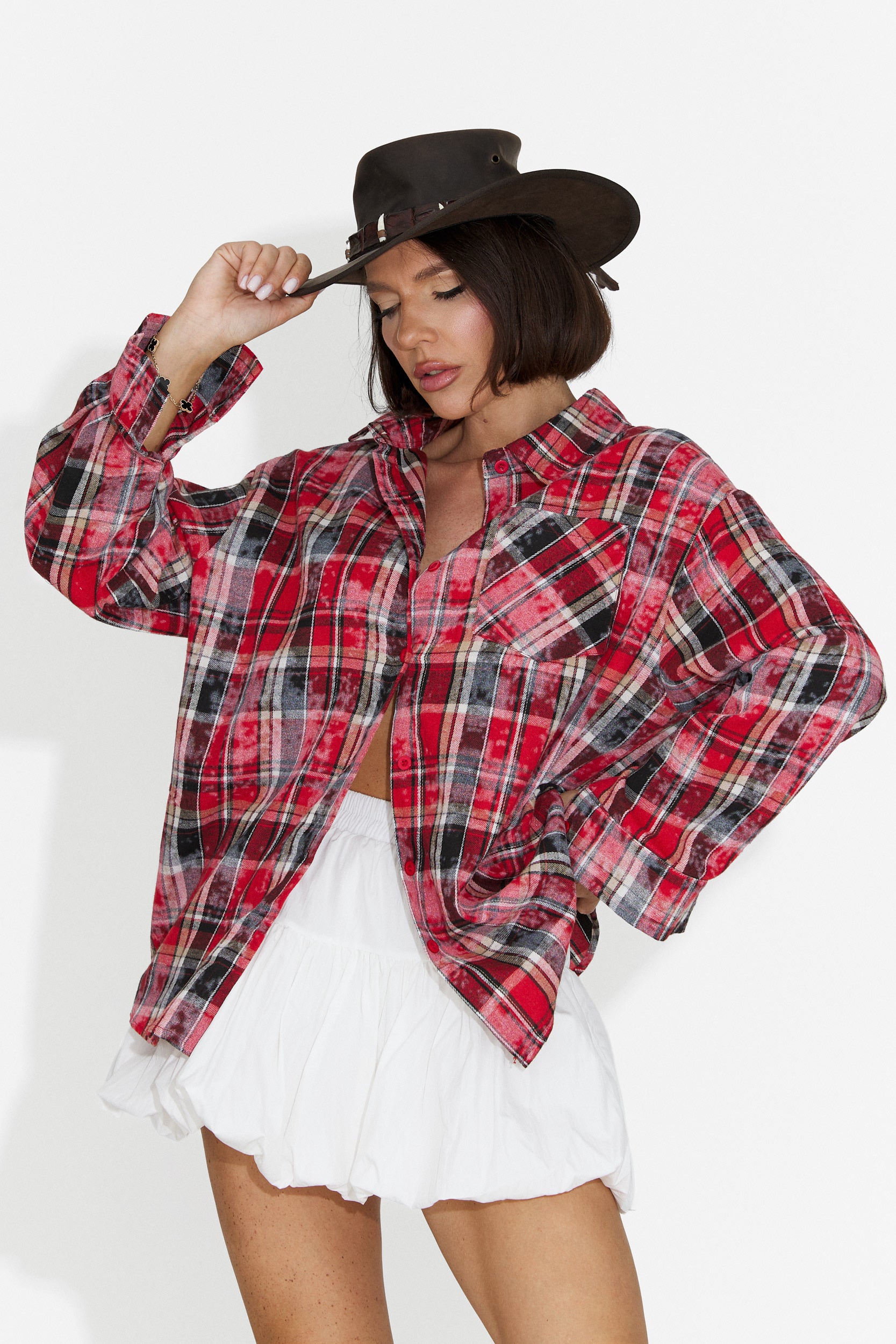 Camicia Casual Rossa da Donna di Adelyma Bogas