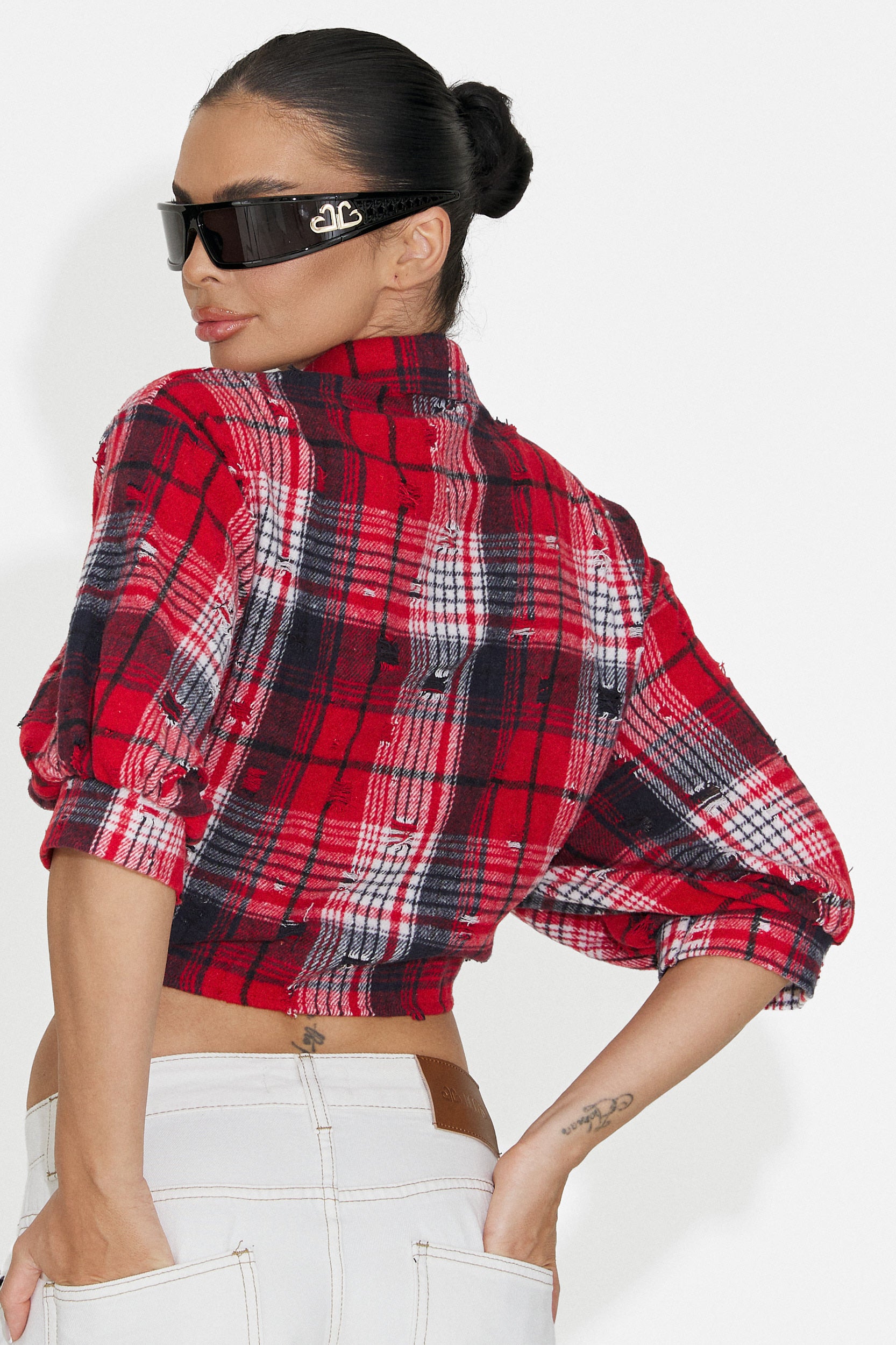 Camicia Rossa Casual da Donna di Daciana Bogas