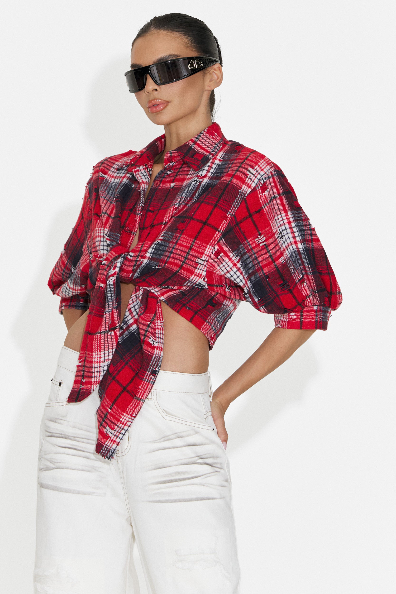 Camicia Rossa Casual da Donna di Daciana Bogas