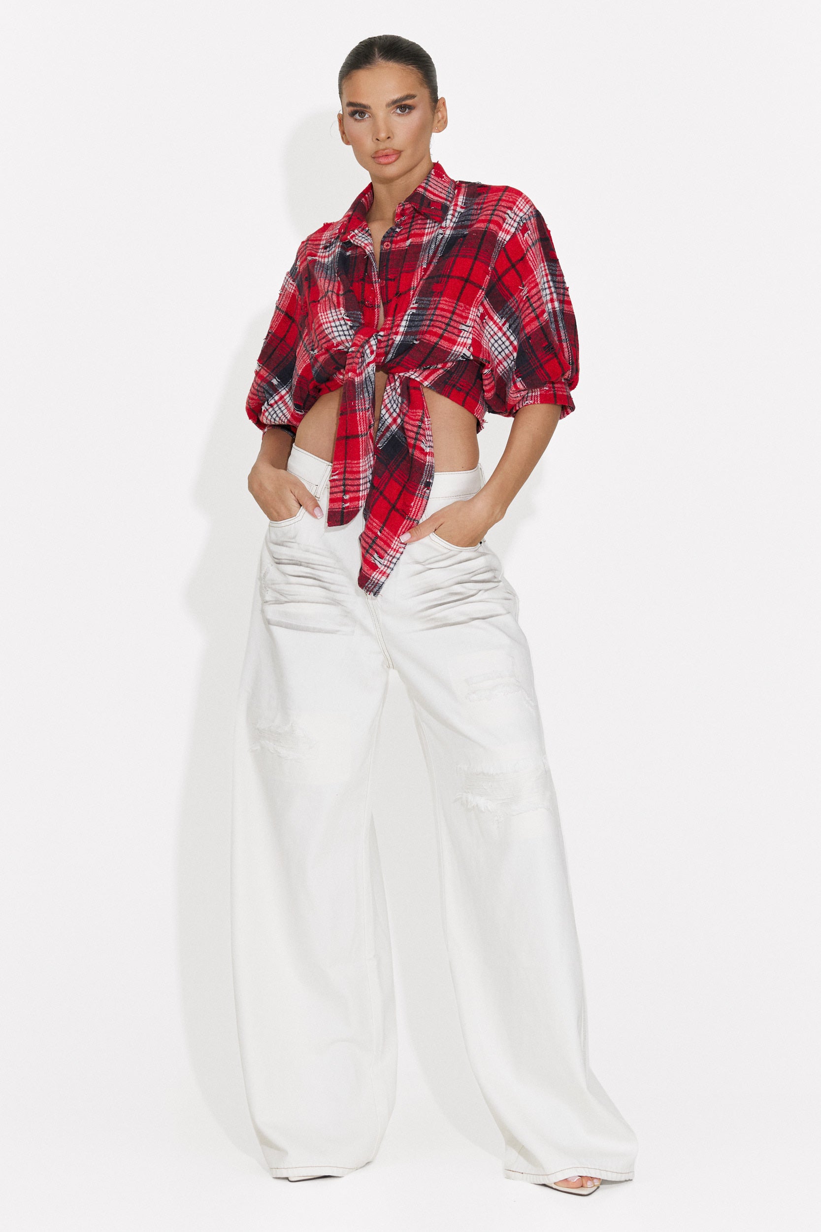 Camicia Rossa Casual da Donna di Daciana Bogas