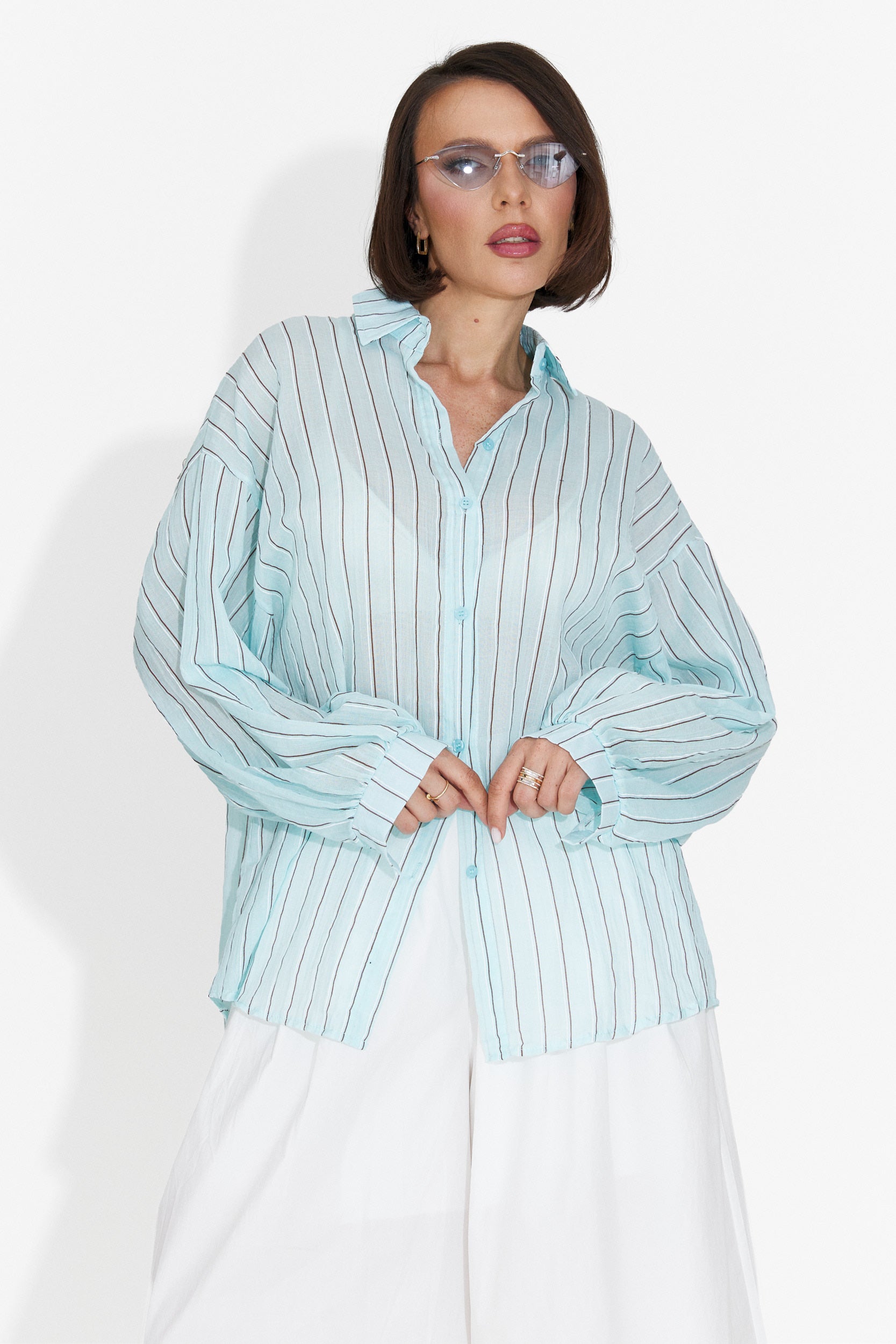 Camicia Casual Turchese da Donna Fenday Bogas