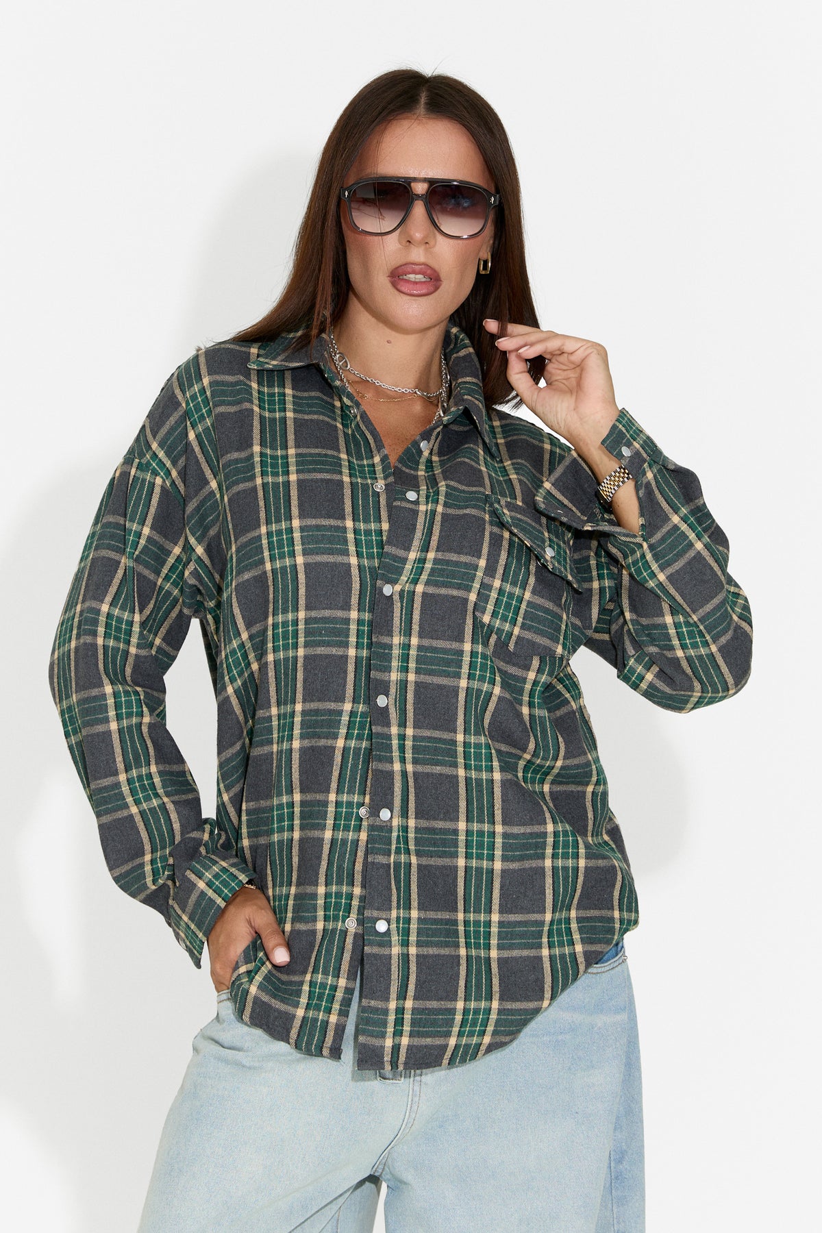 Camicia da donna casual verde scuro Importas Bogas