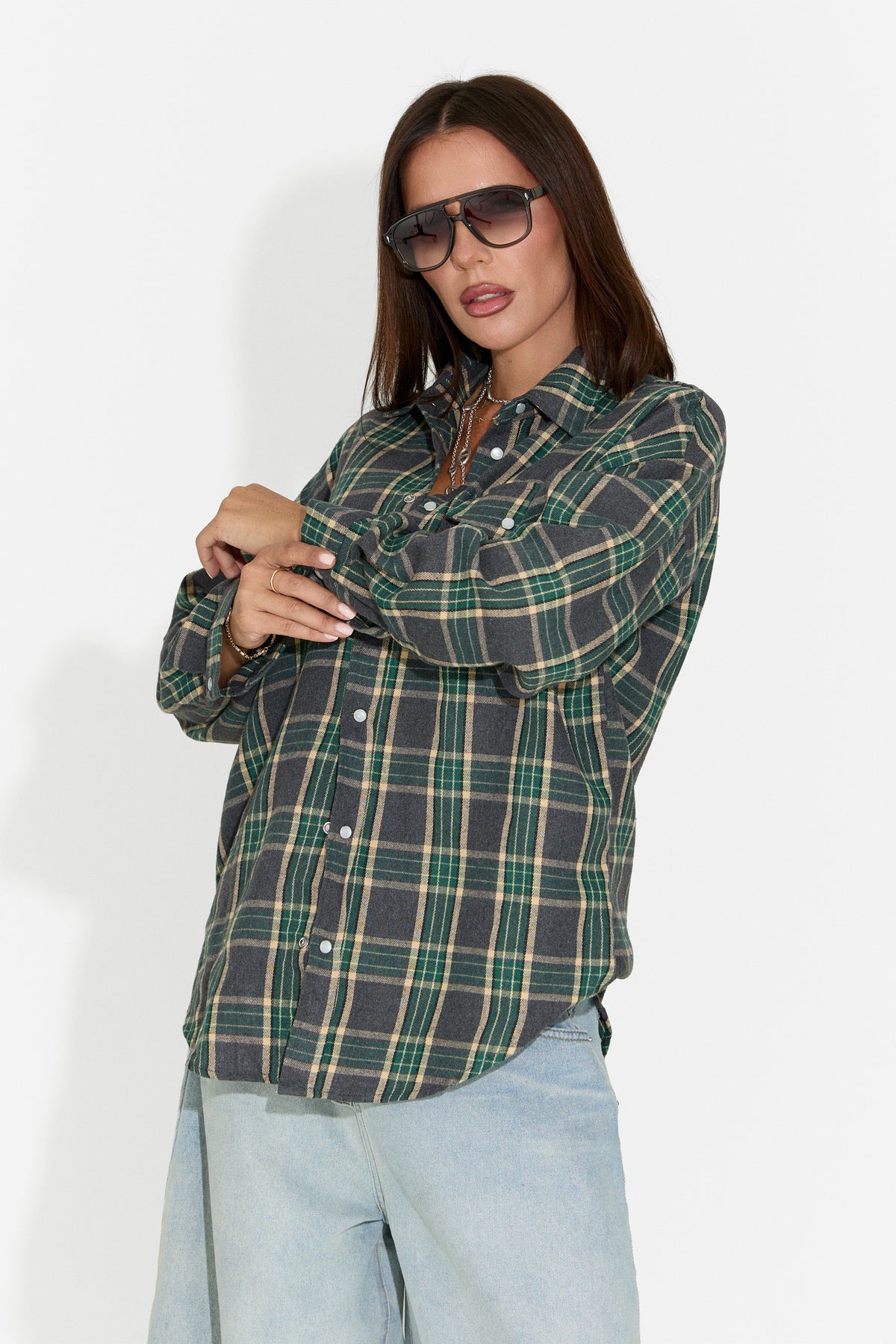 Camicia da donna casual verde scuro Importas Bogas
