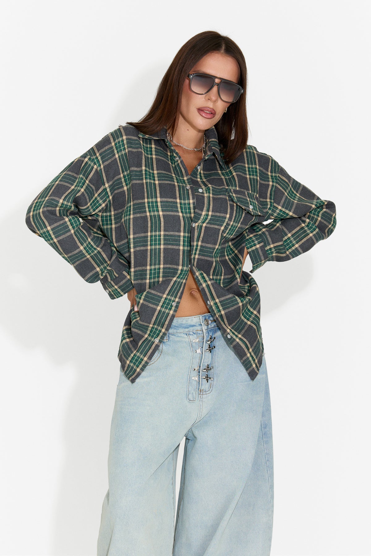 Camicia da donna casual verde scuro Importas Bogas