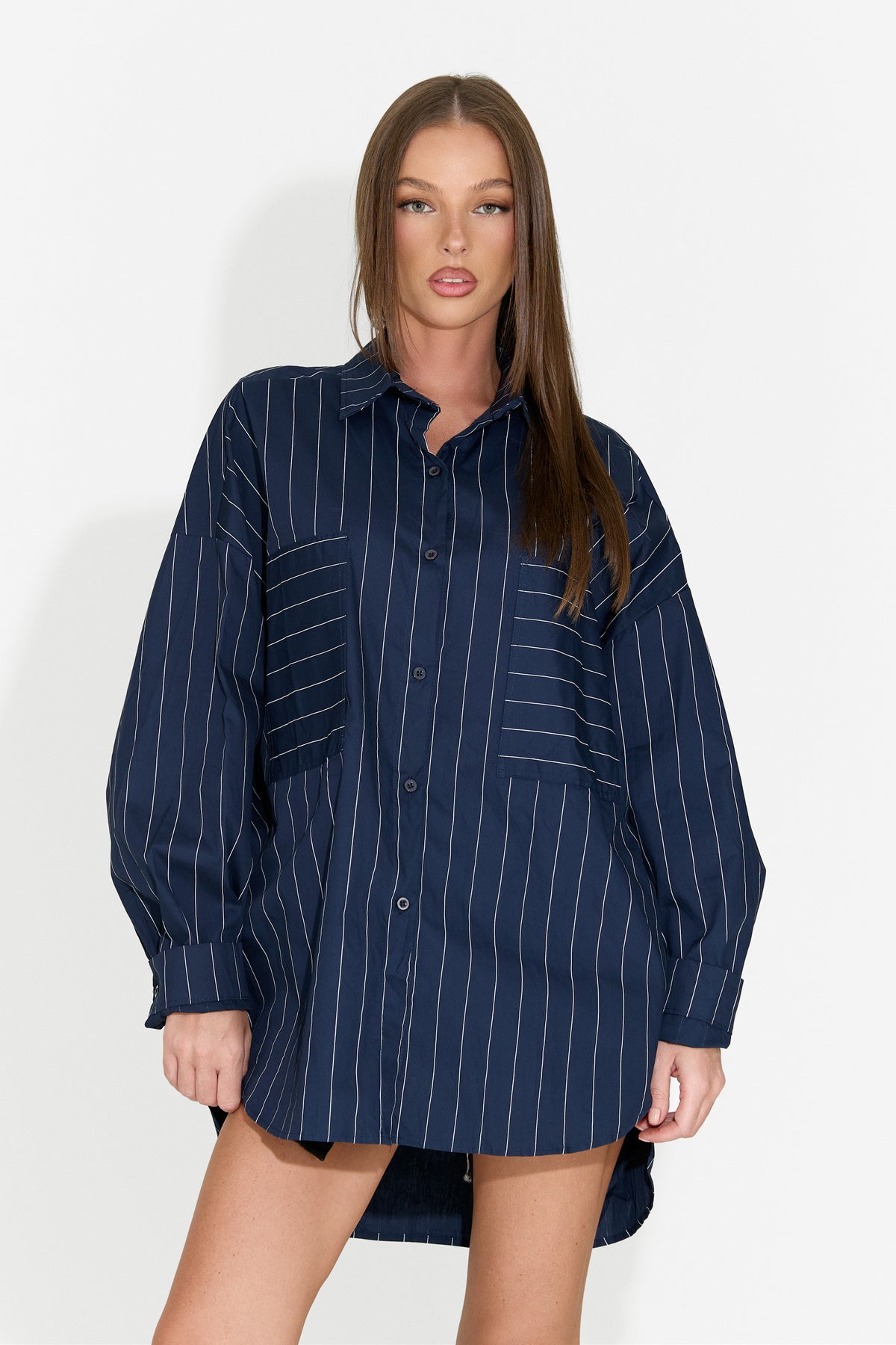 Camicia elegante da donna blu navy Tastity Bogas