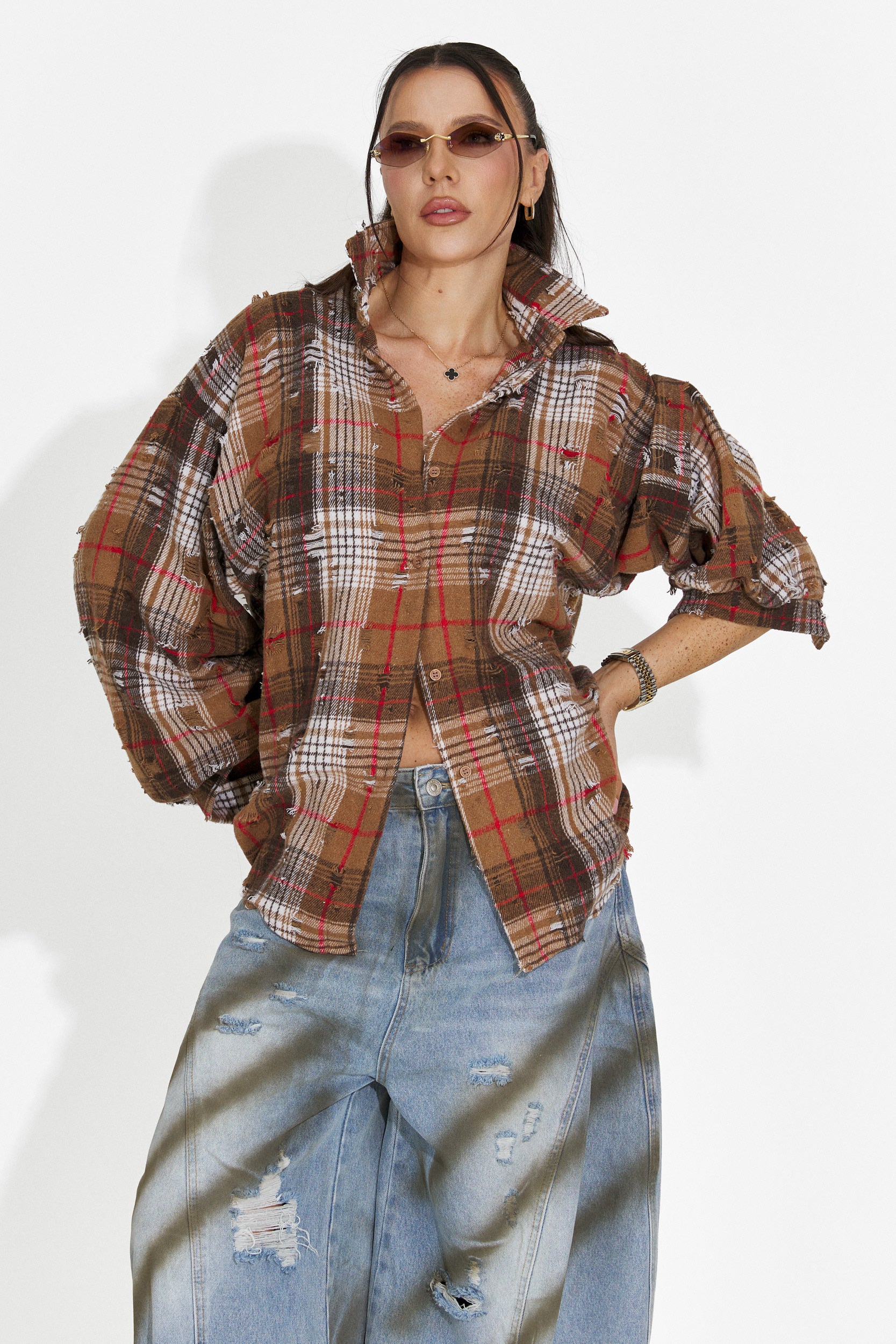 Elegante Camicia Marrone da Donna di Purely Bogas