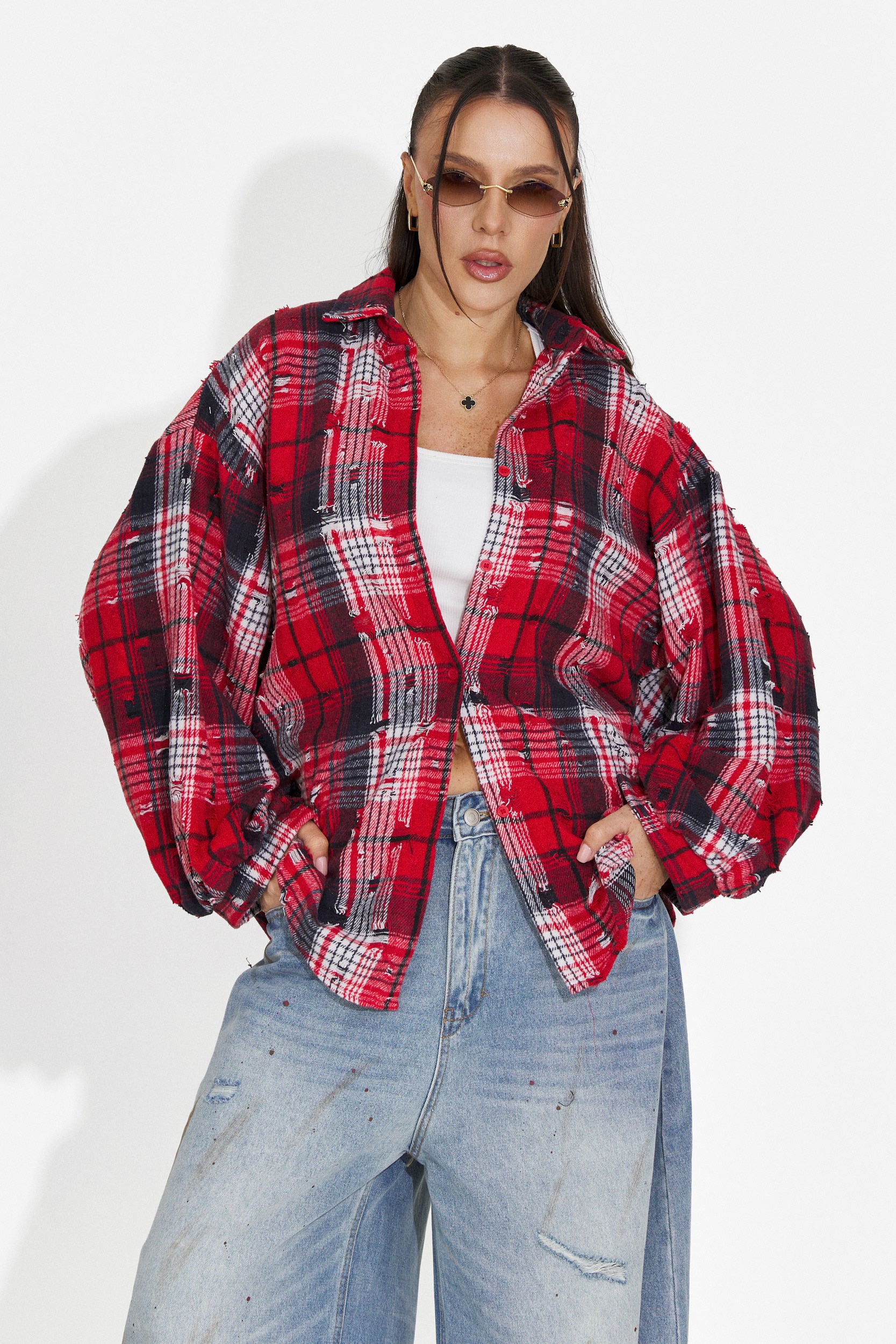 Elegante Camicia Rossa da Donna Pura Bogas