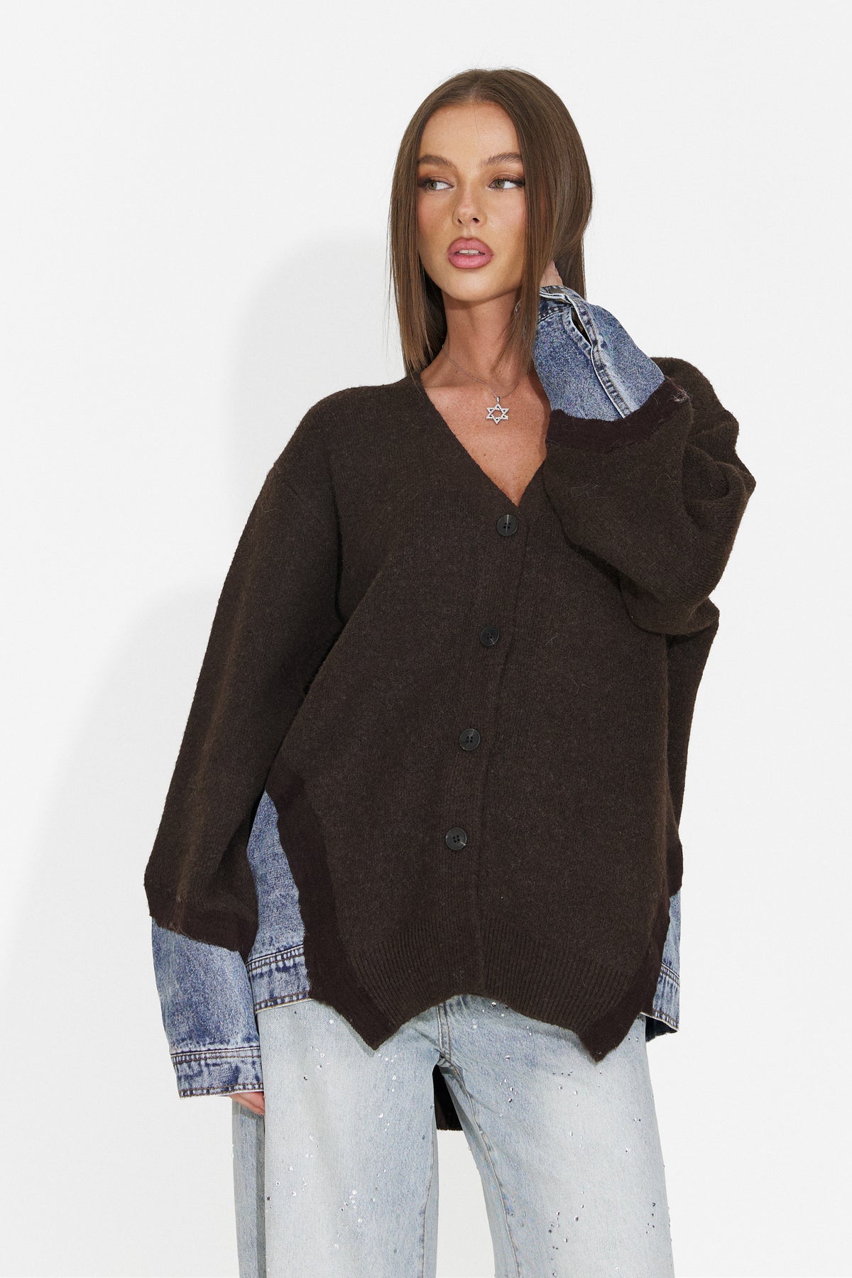 Cardigan casual maro Hinovieza Bogas