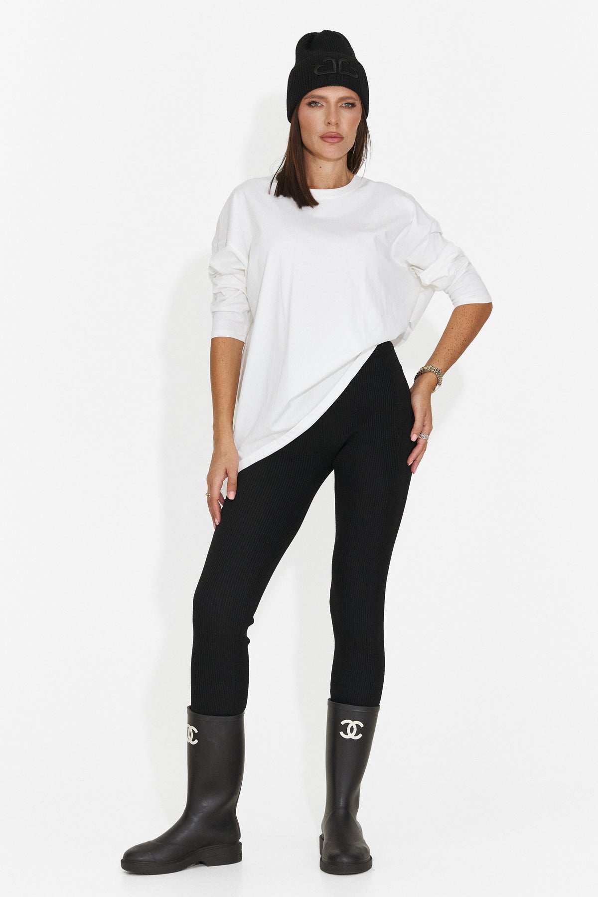 Colanti casual negri Cranora Bogas