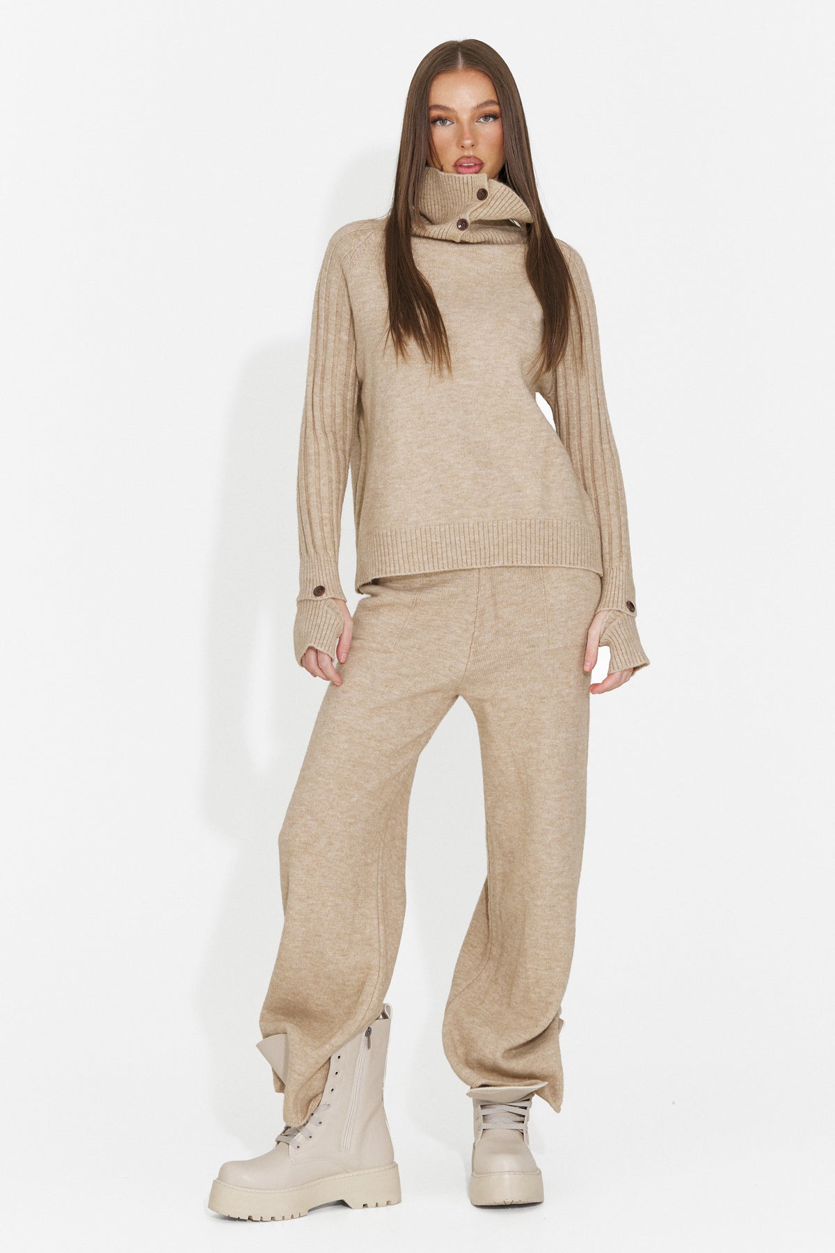 Compleu casual bej Brysieria Bogas