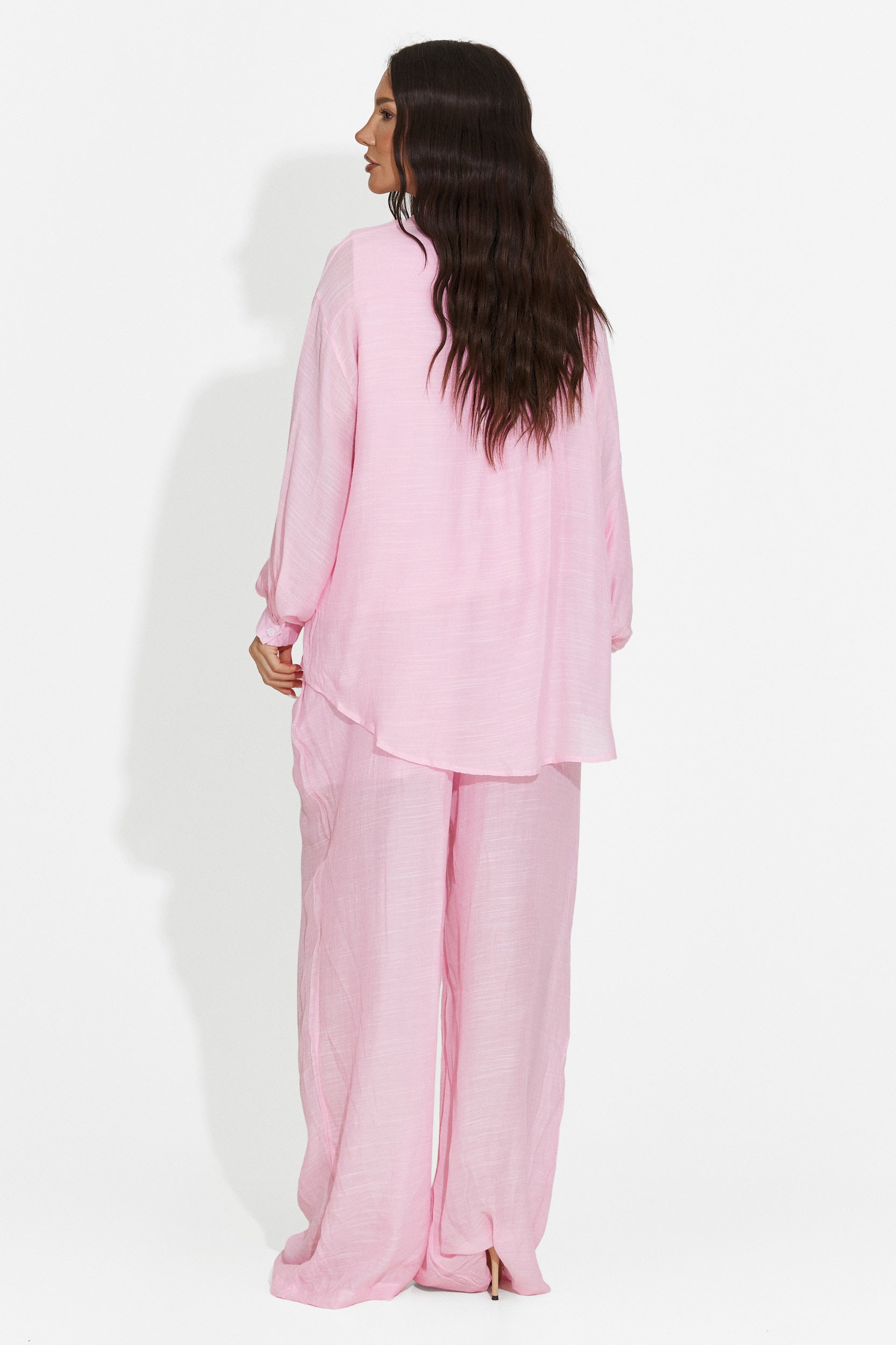 Completo donna camicia + pantaloni + canotta rosa Mivya Bogas