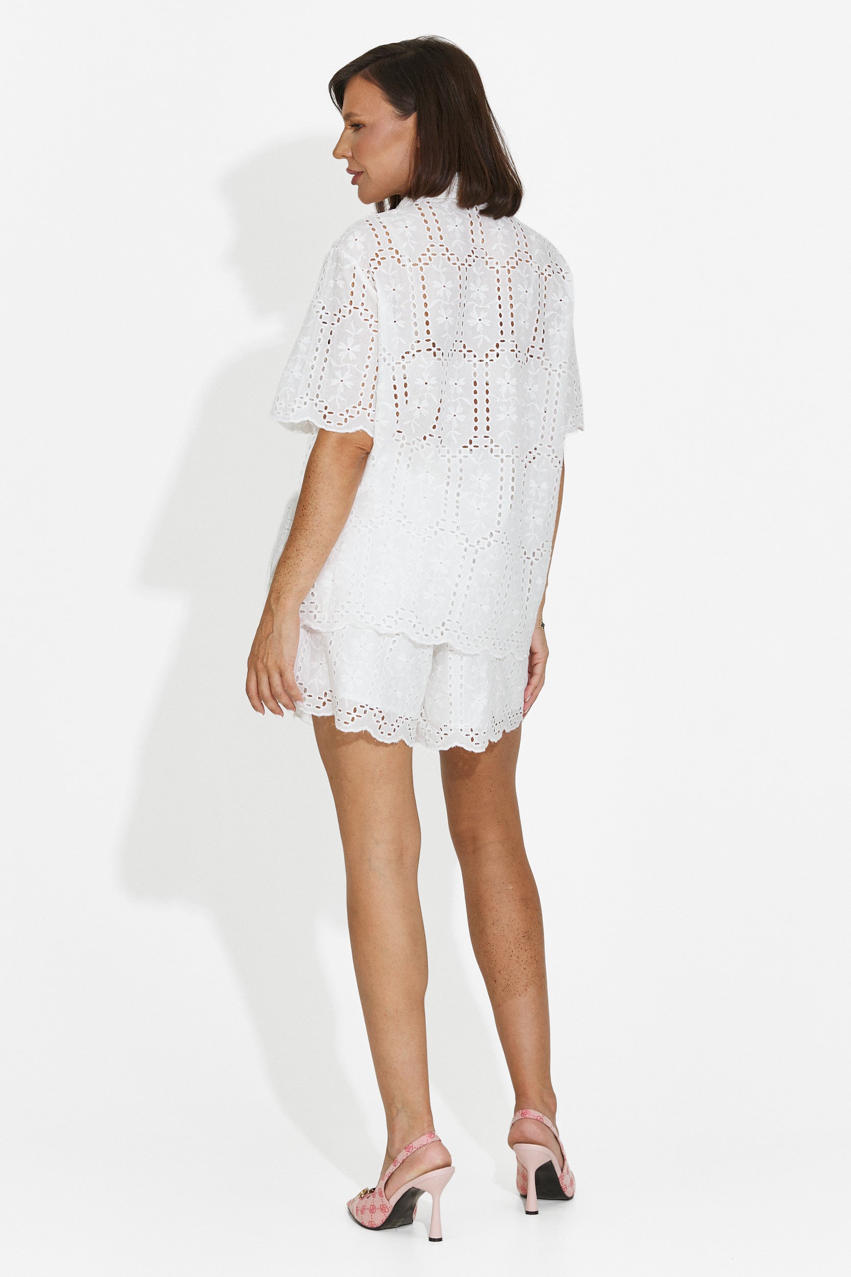 Completo da donna camicia + pantaloncini bianco Clarya Bogas