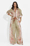 Completo donna camicia + pantaloni verde Lazyra Bogas