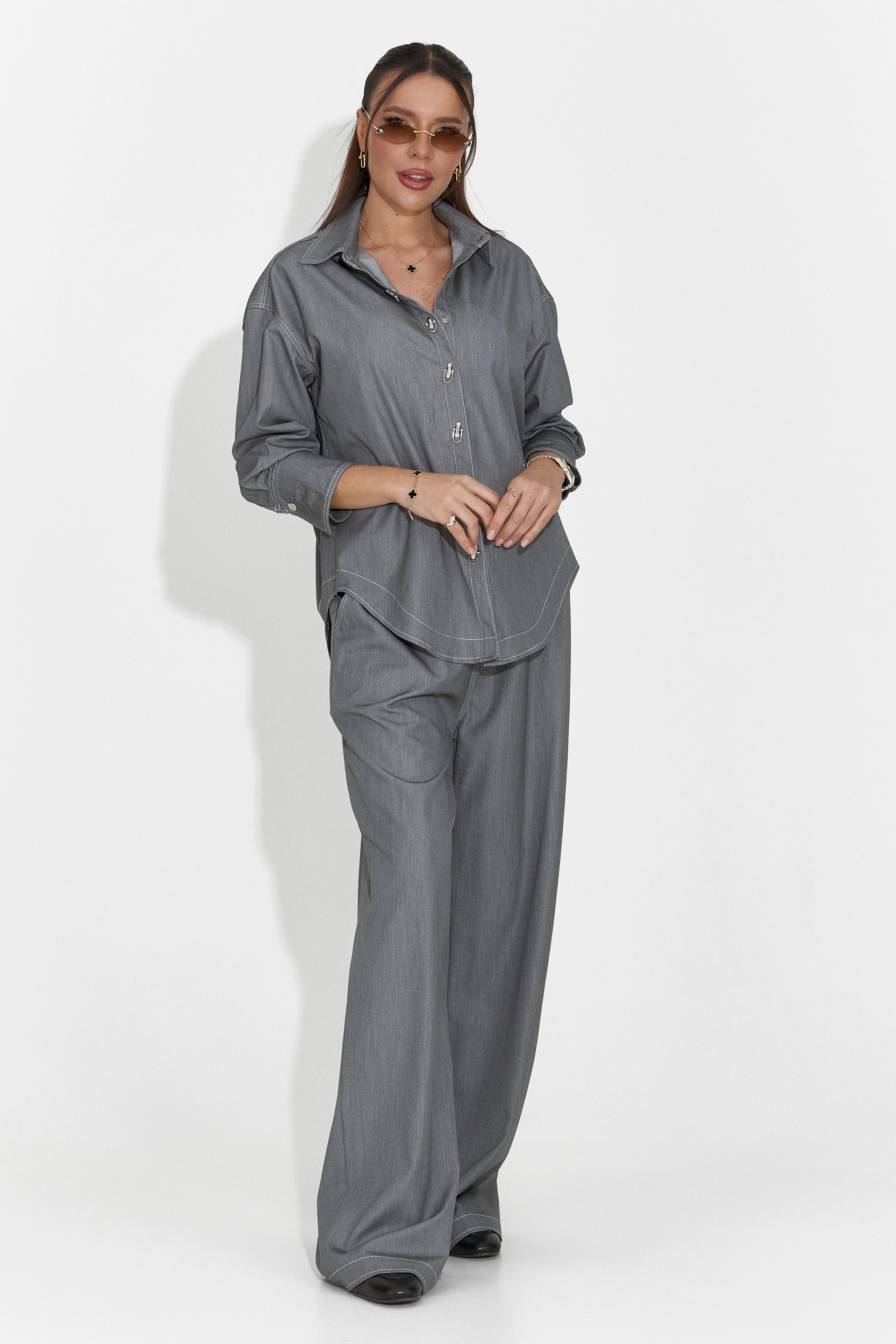 Elisio Bogas Completo Casual Grigio da Donna
