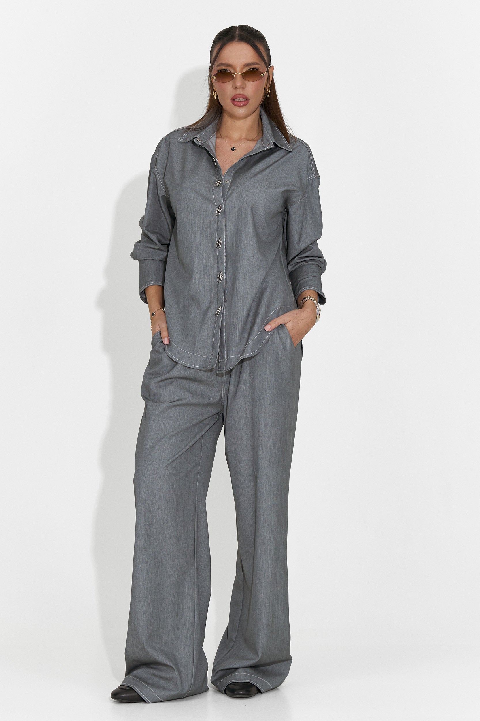 Elisio Bogas Completo Casual Grigio da Donna