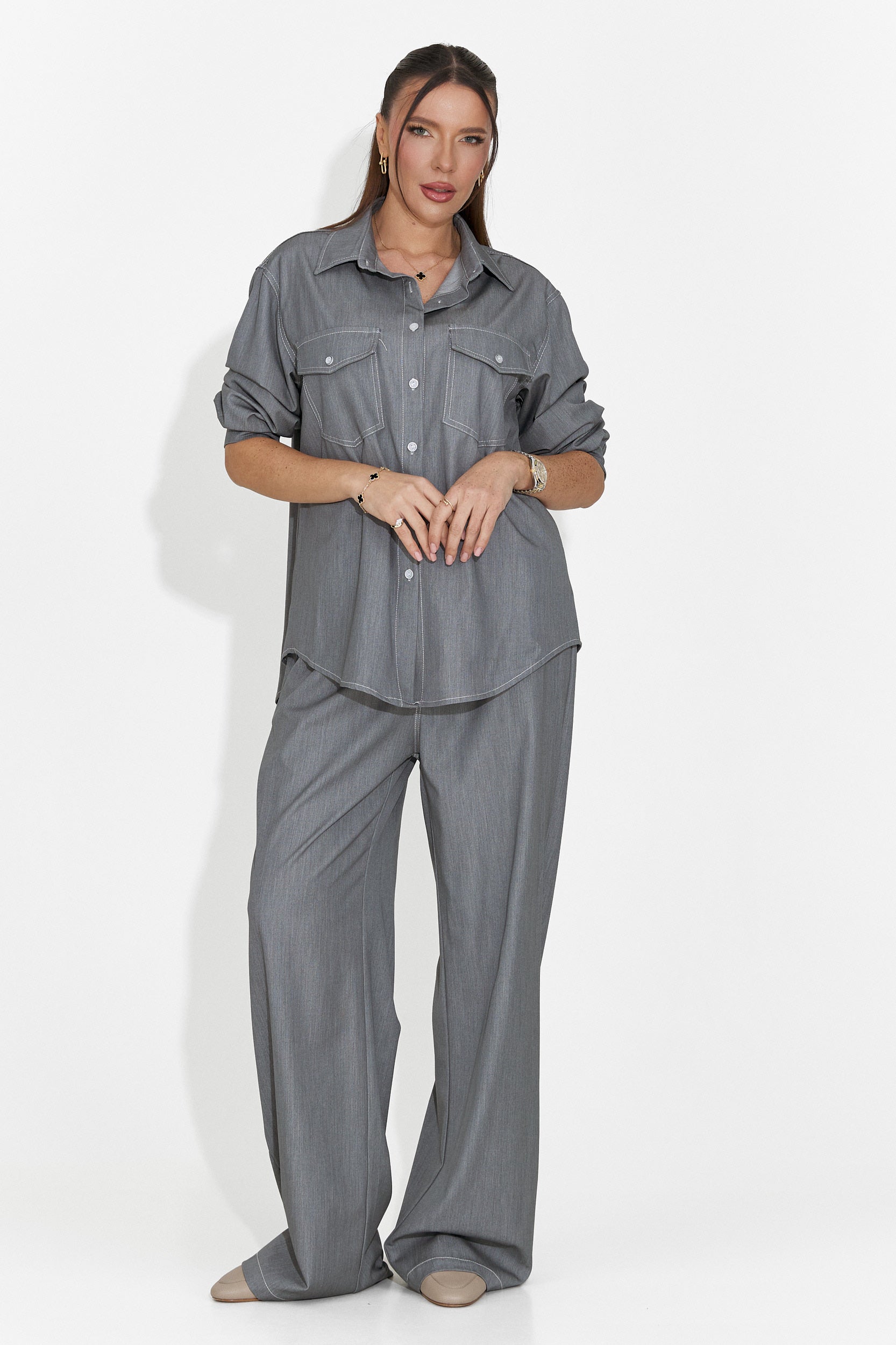 Zunaira Bogas Tuta Casual Grigia da Donna