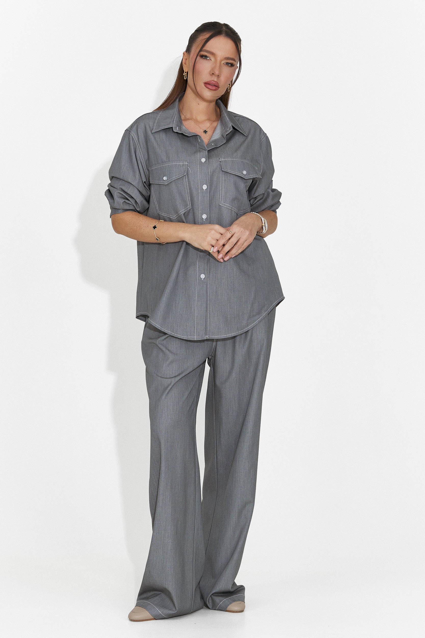 Zunaira Bogas Tuta Casual Grigia da Donna