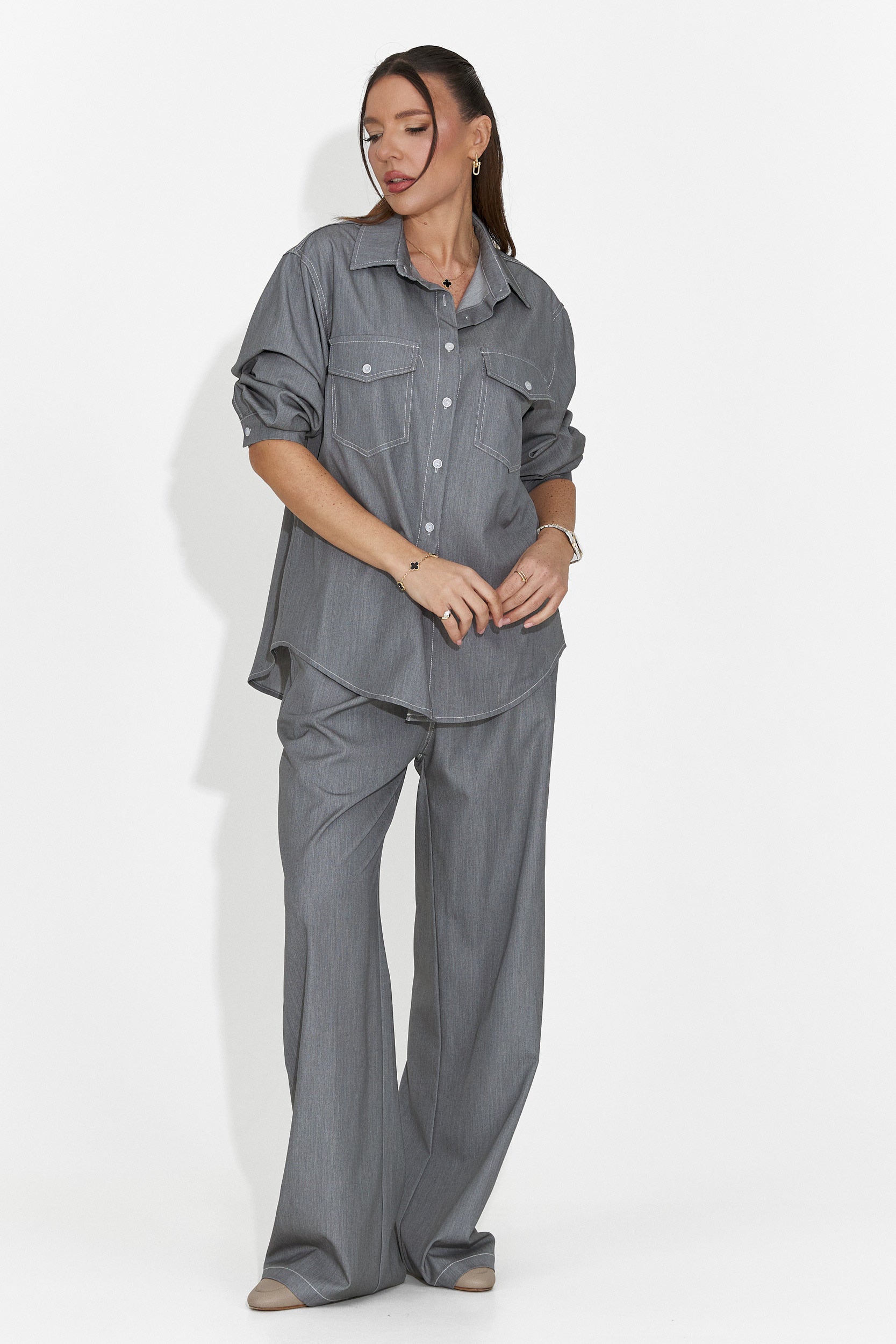 Zunaira Bogas Tuta Casual Grigia da Donna