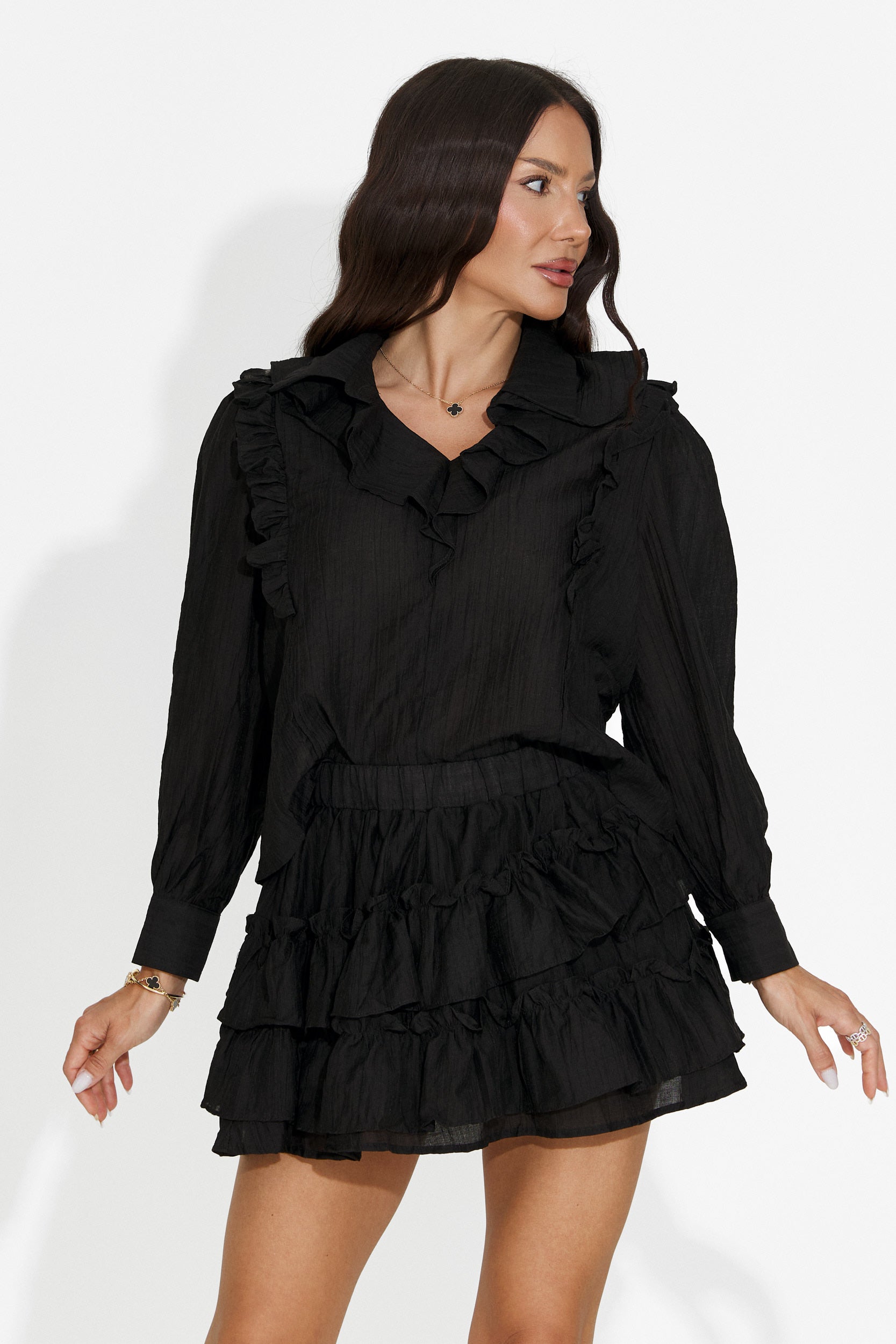 Completo donna con gonna nero Denalia Bogas