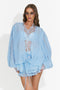 Completo donna con gonna pantalone casual blu Ginevria Bogas