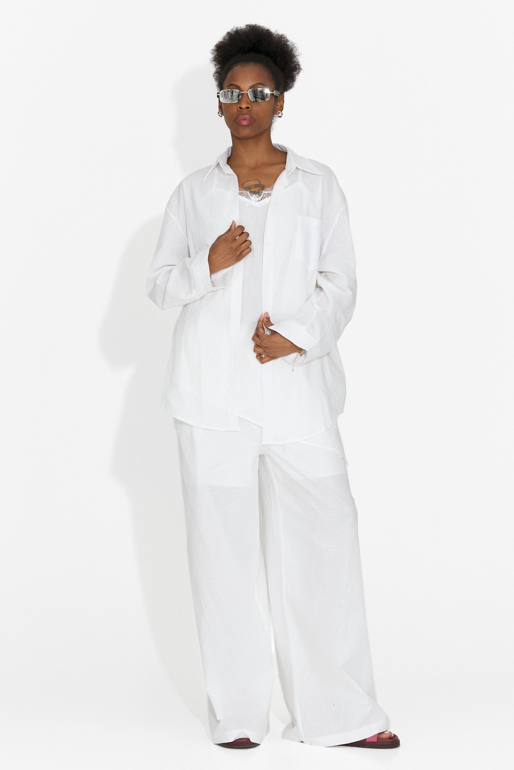 Set da Donna Bogas Alicata con Pantaloni Bianchi