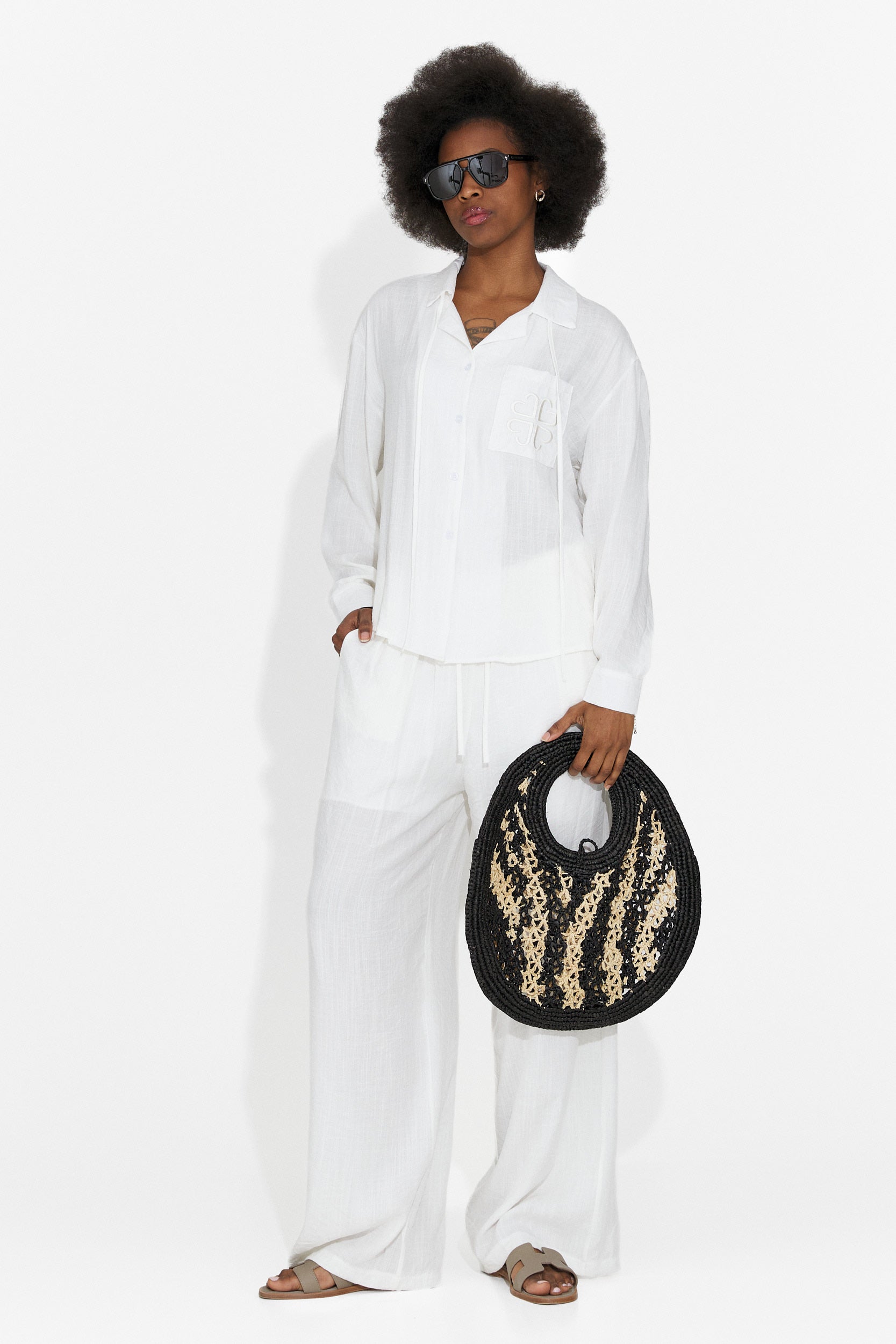 Tuta da Donna Aralia Bogas con Pantaloni Bianchi