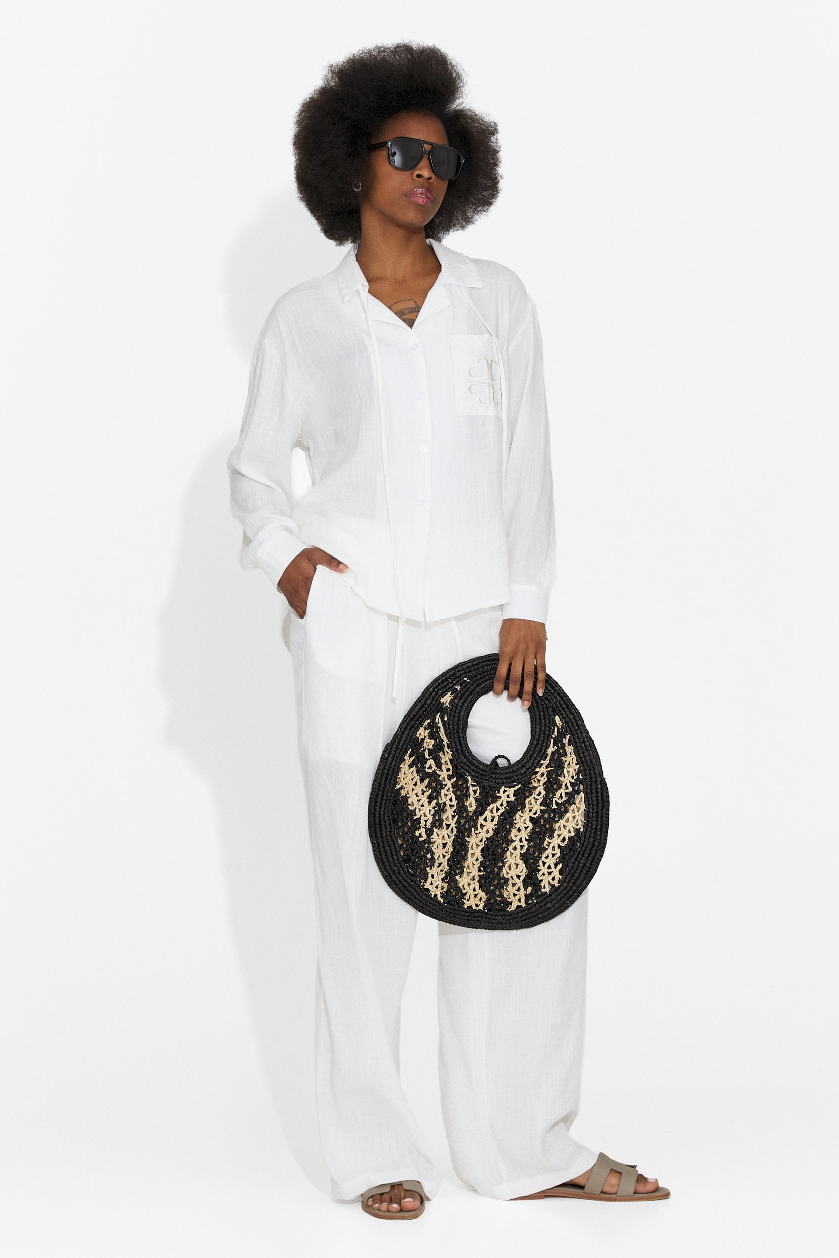 Tuta da Donna Aralia Bogas con Pantaloni Bianchi