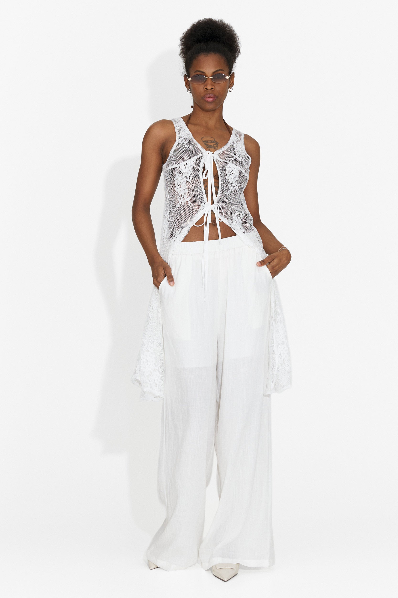 Set da Donna Gladiola Bogas con Pantaloni Bianchi