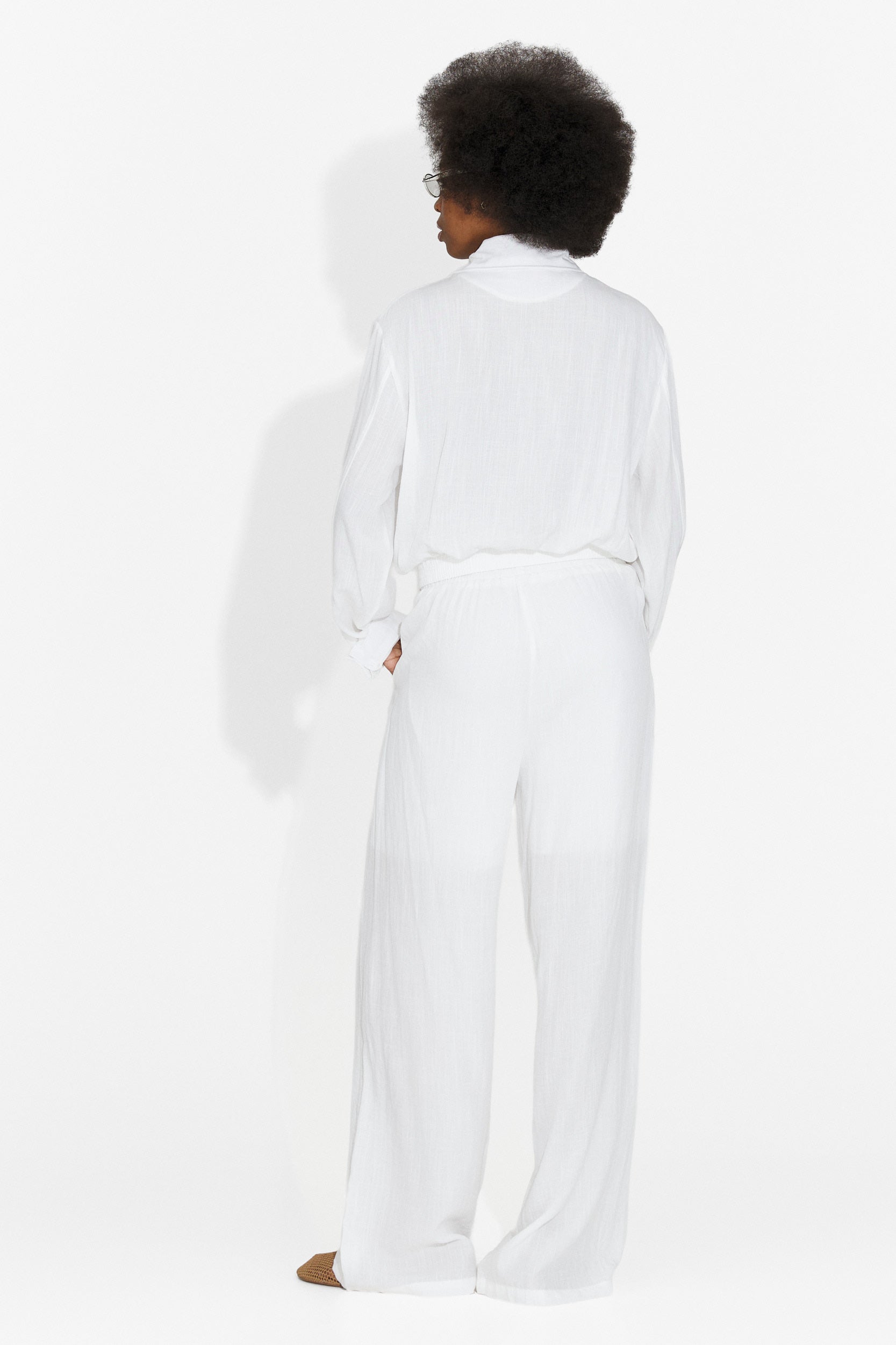 Tailleur da donna con pantaloni Tulip Bogas bianchi