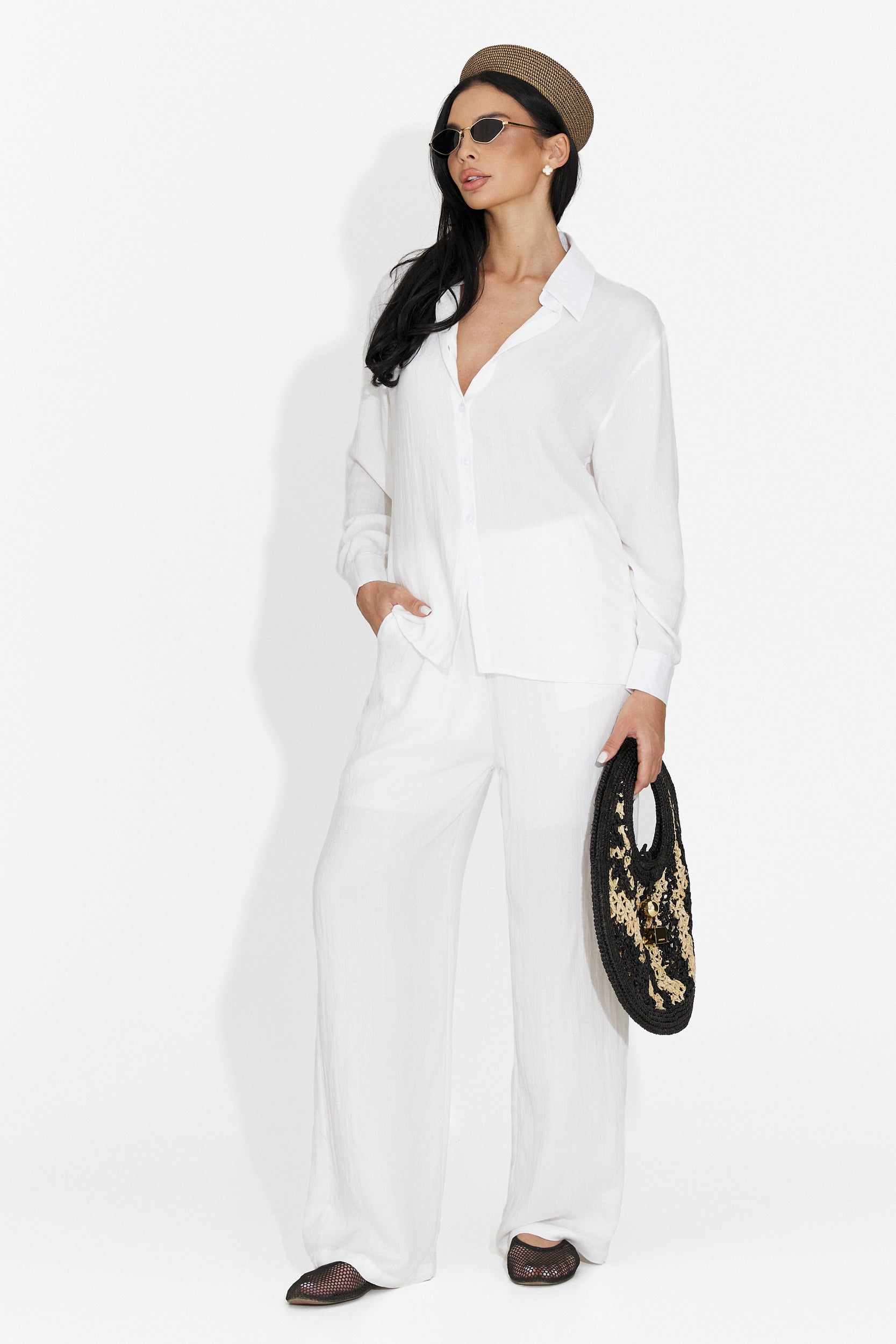 Tuta da Donna Wyat Bogas con Pantaloni Bianchi