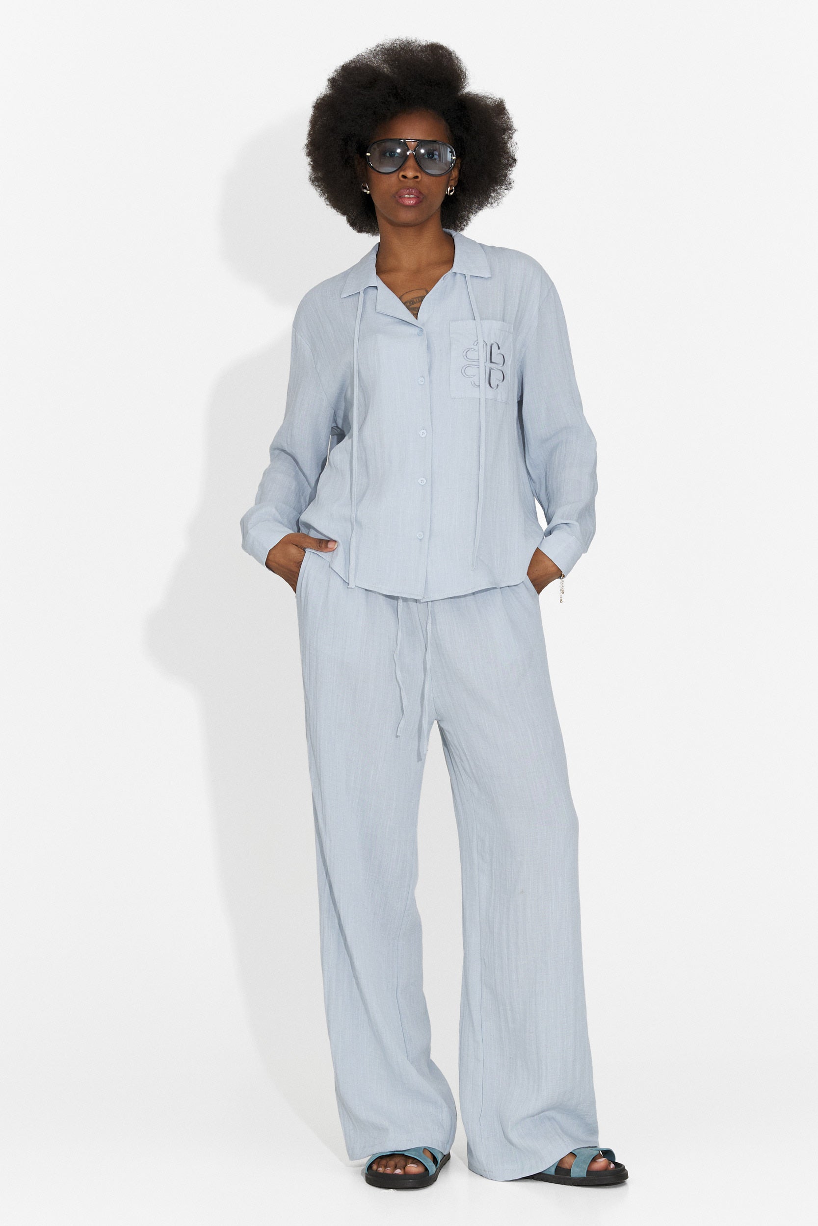 Aralia Bogas Tuta da Donna con Pantaloni Blu