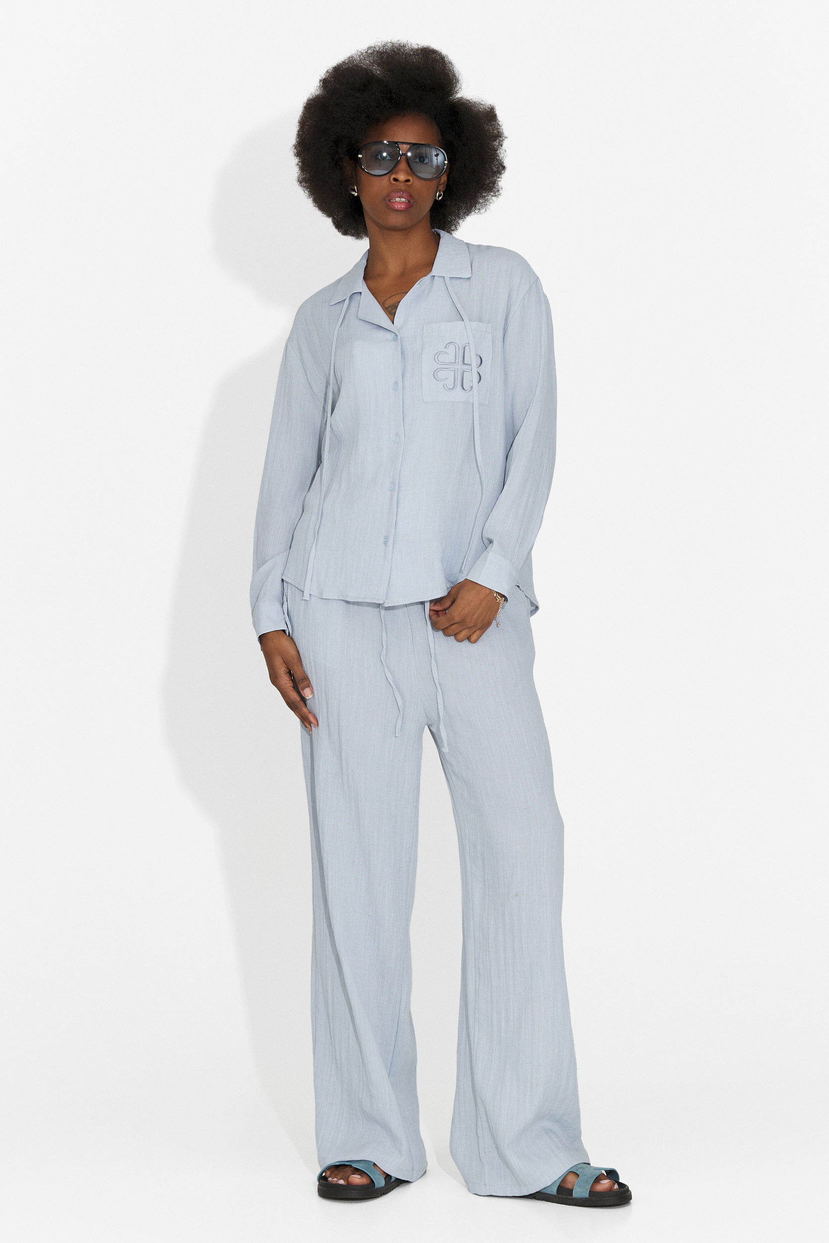 Aralia Bogas Tuta da Donna con Pantaloni Blu