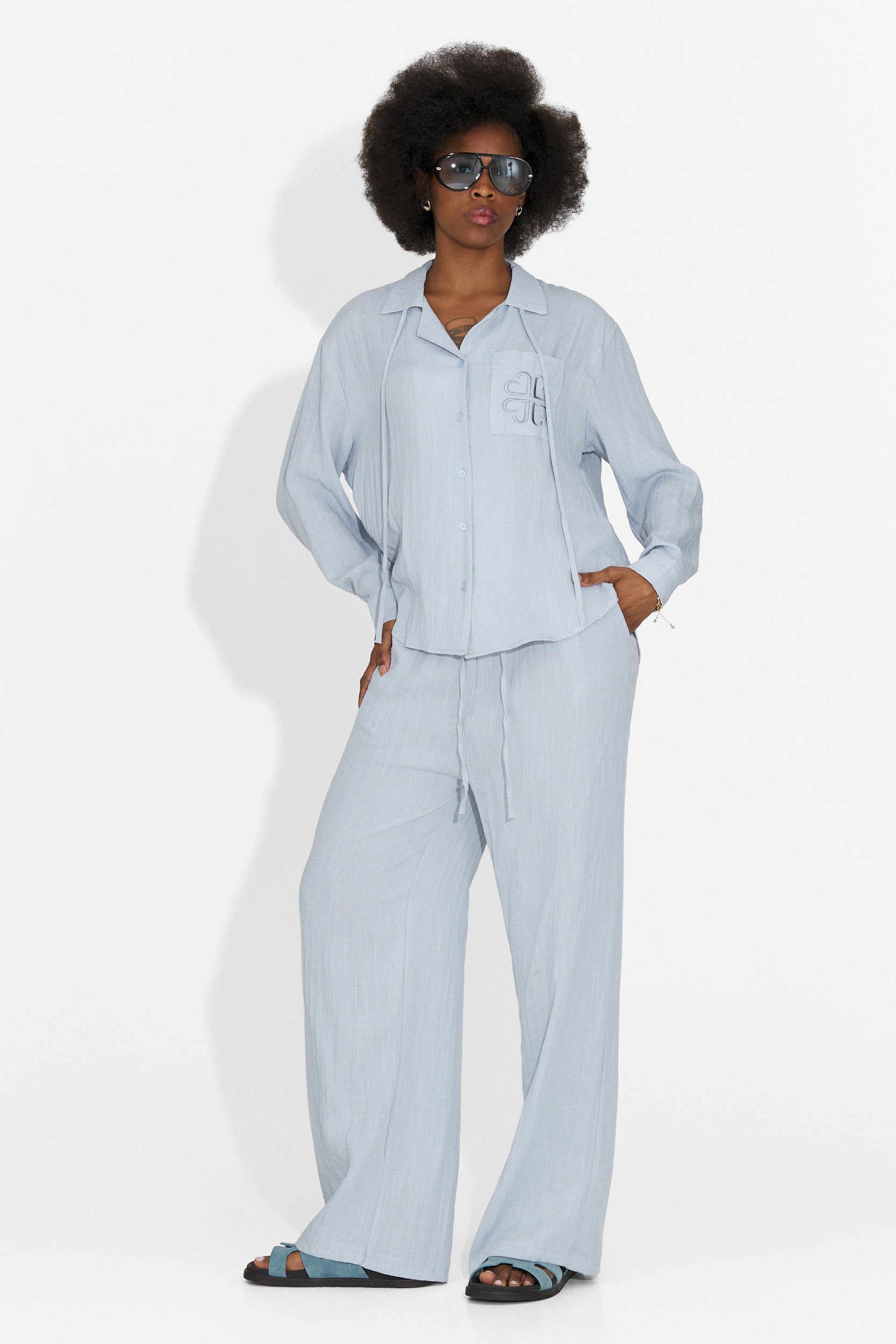 Aralia Bogas Tuta da Donna con Pantaloni Blu