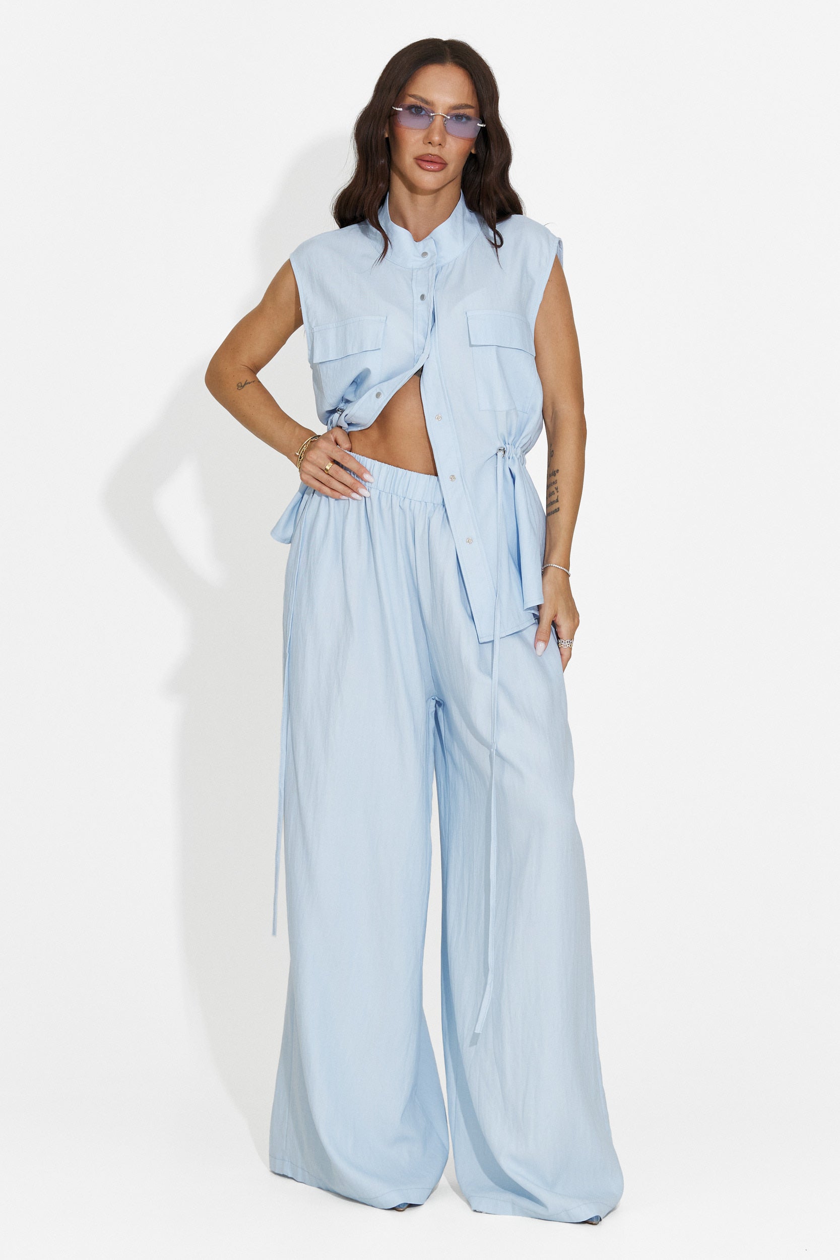 Completo donna con pantaloni azzurro Yvaine Bogas