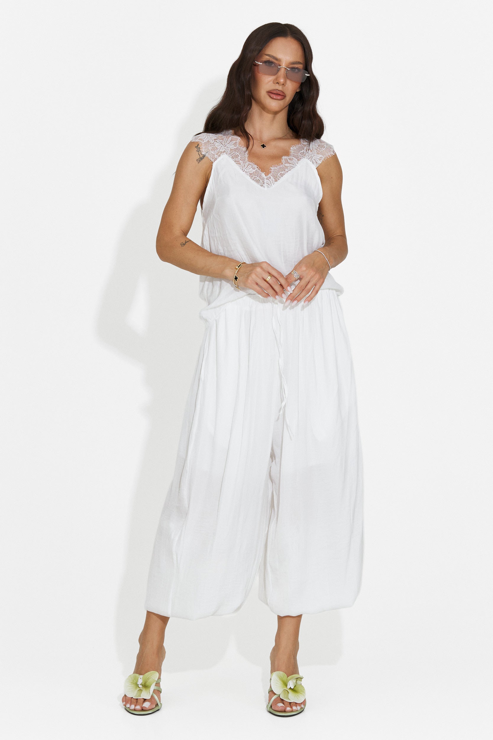 Completo donna con pantaloni lunghi bianco Anaelia Bogas