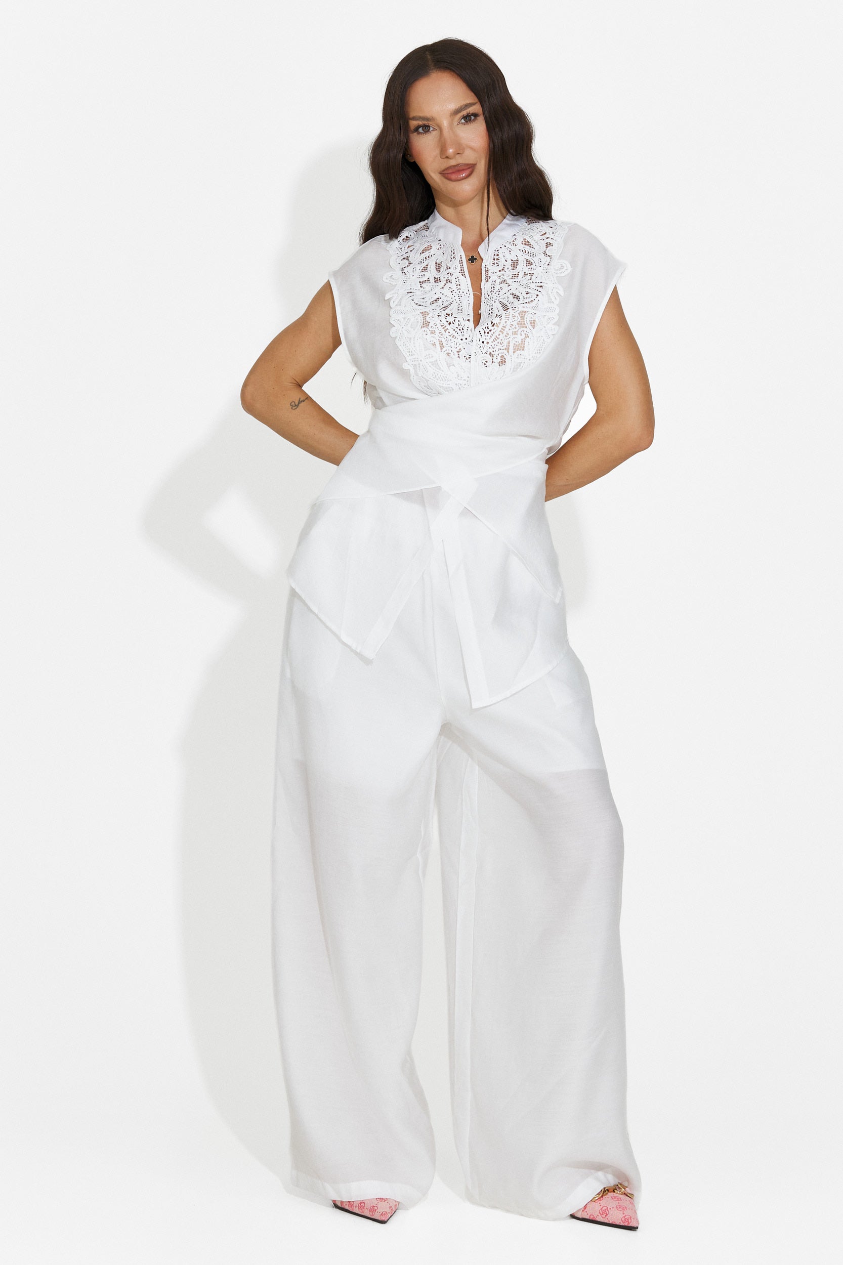Completo donna con pantaloni lunghi bianco Searcing Bogas