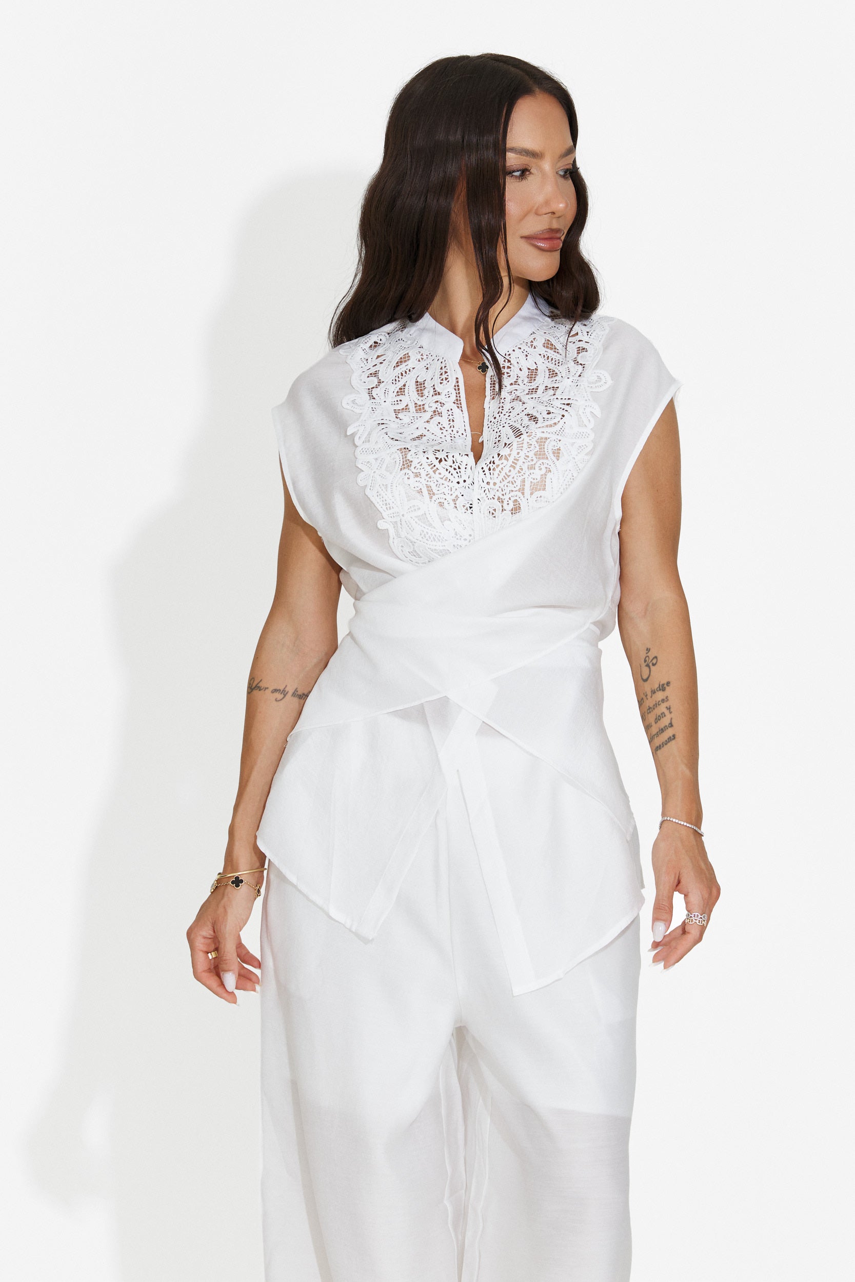 Completo donna con pantaloni lunghi bianco Searcing Bogas